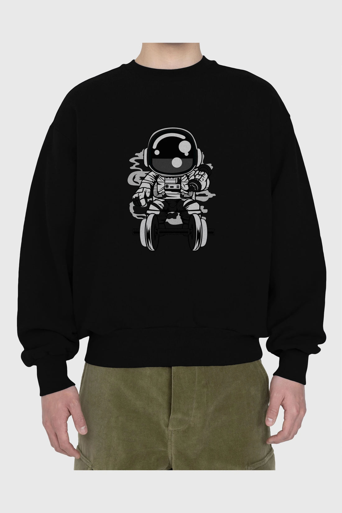 Astronaut Gym Ön Baskılı Oversize Sweatshirt Erkek Kadın Unisex
