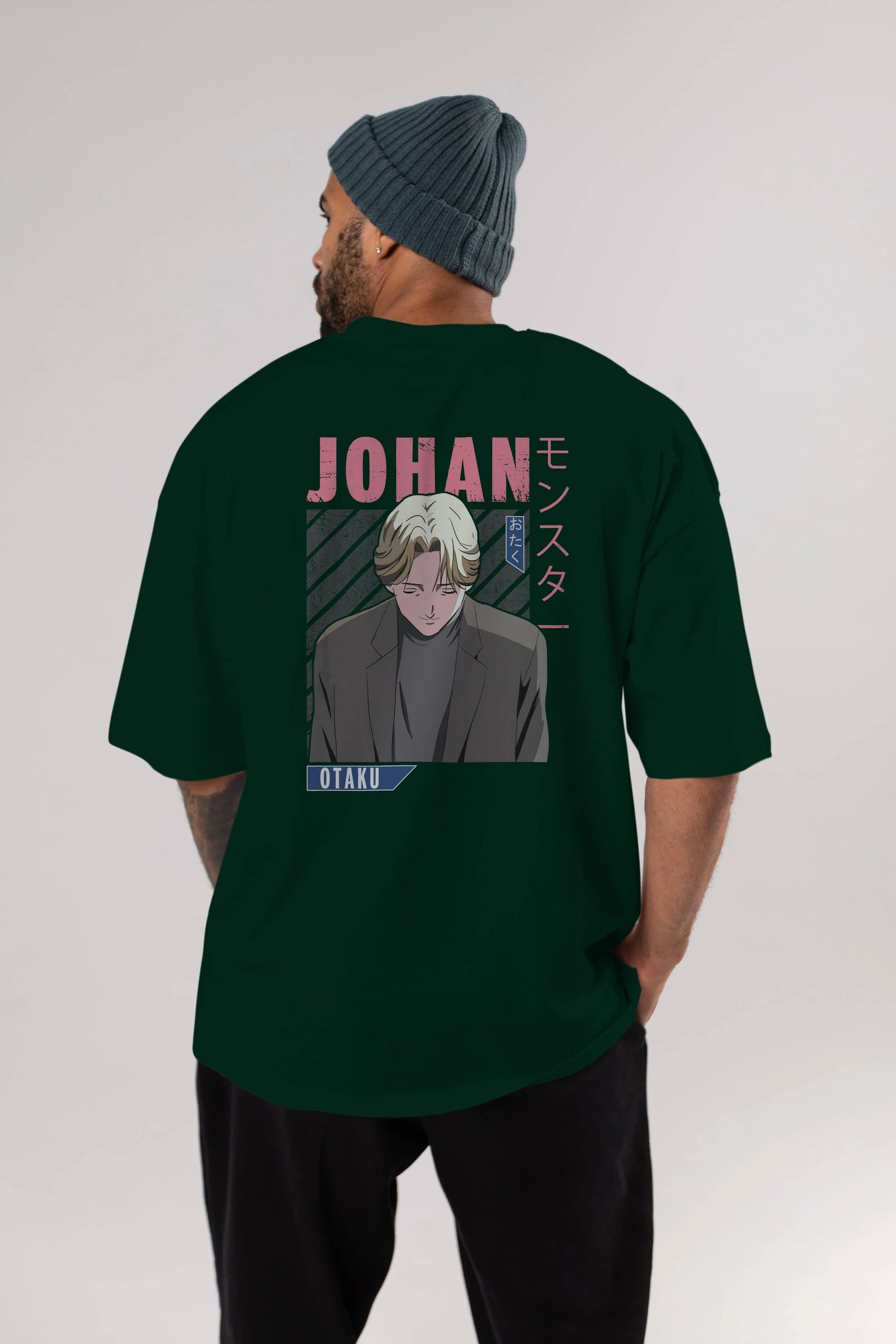 Johan Liebert MONSTER Anime Arka Baskılı Oversize t-shirt Erkek Kadın Unisex