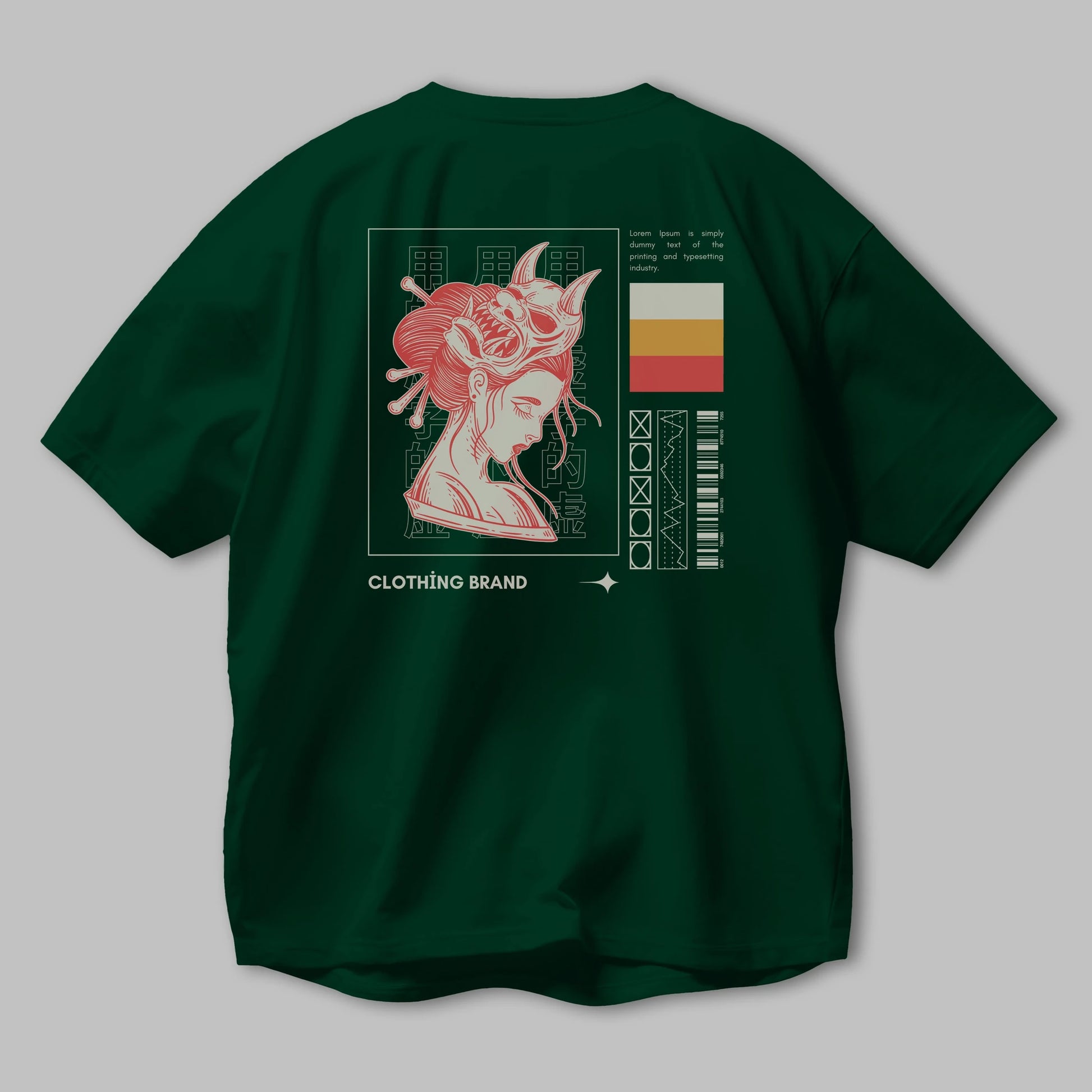 Hipster Japanese Style 2 Arka Baskılı Oversize t-shirt Erkek Kadın Unisex