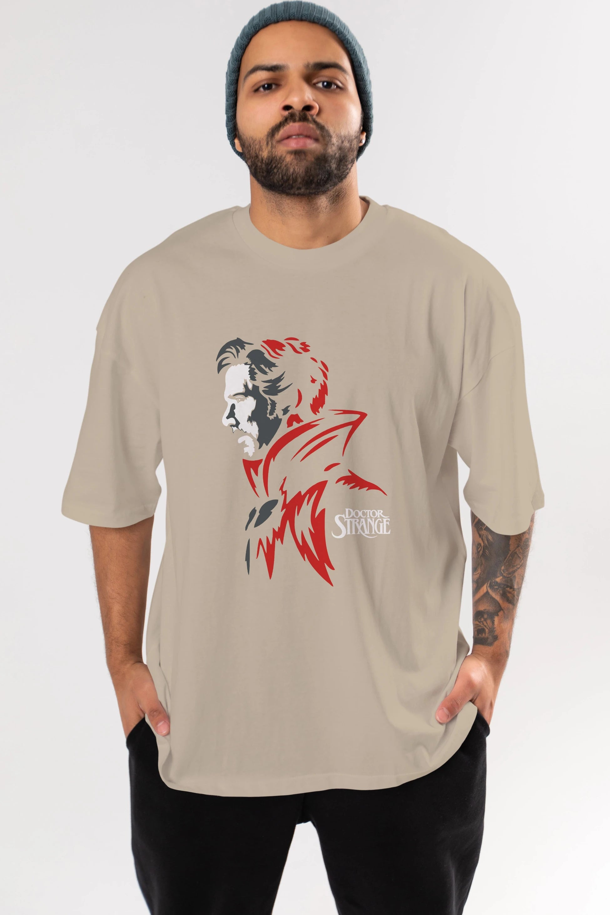 Doctor Strange (2) Ön Baskılı Oversize t-shirt Erkek Kadın Unisex %100 Pamuk Bisiklet Yaka tişort