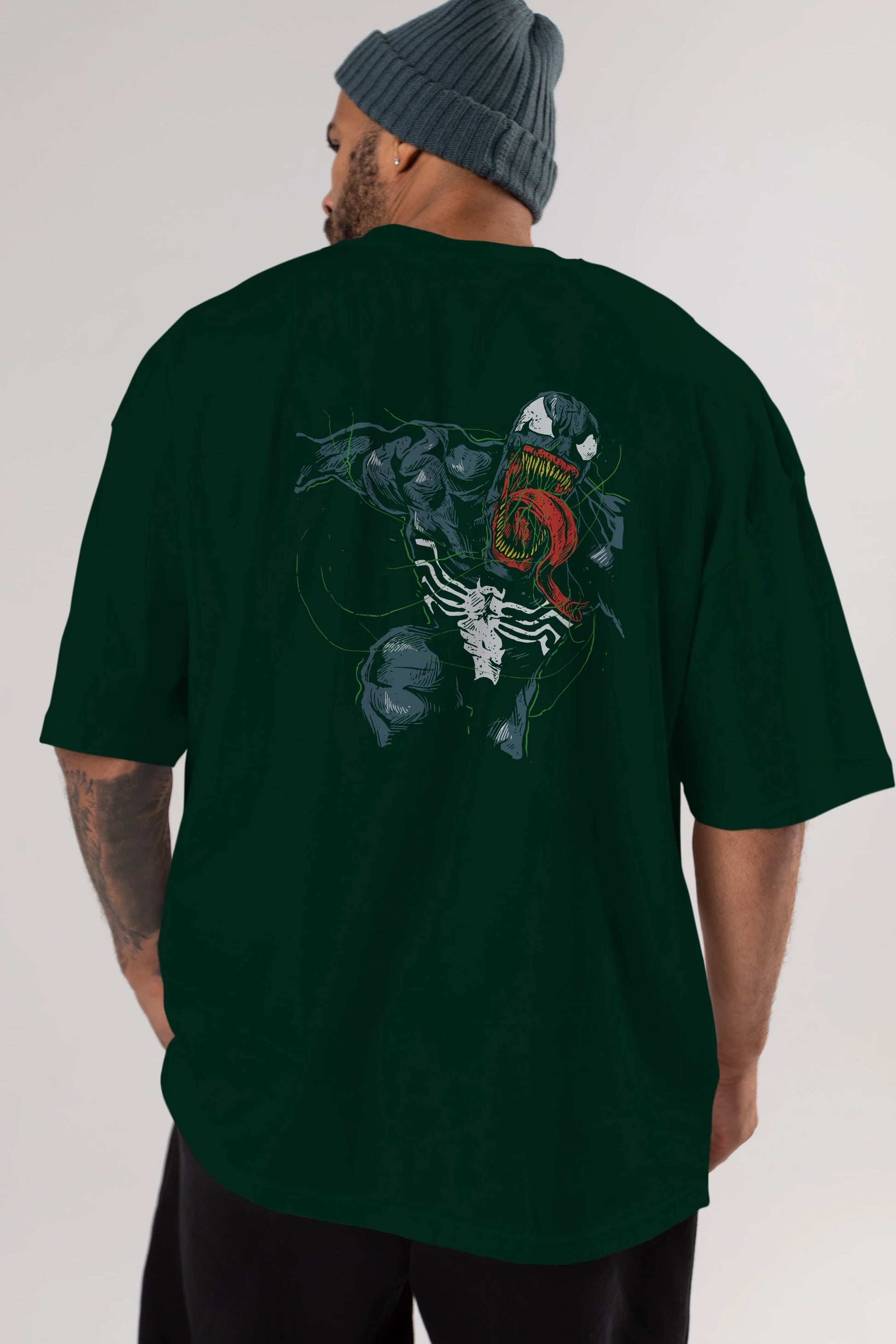 Venom (6) Arka Baskılı Oversize t-shirt Erkek Kadın Unisex %100 Pamuk Bisiklet Yaka tişort