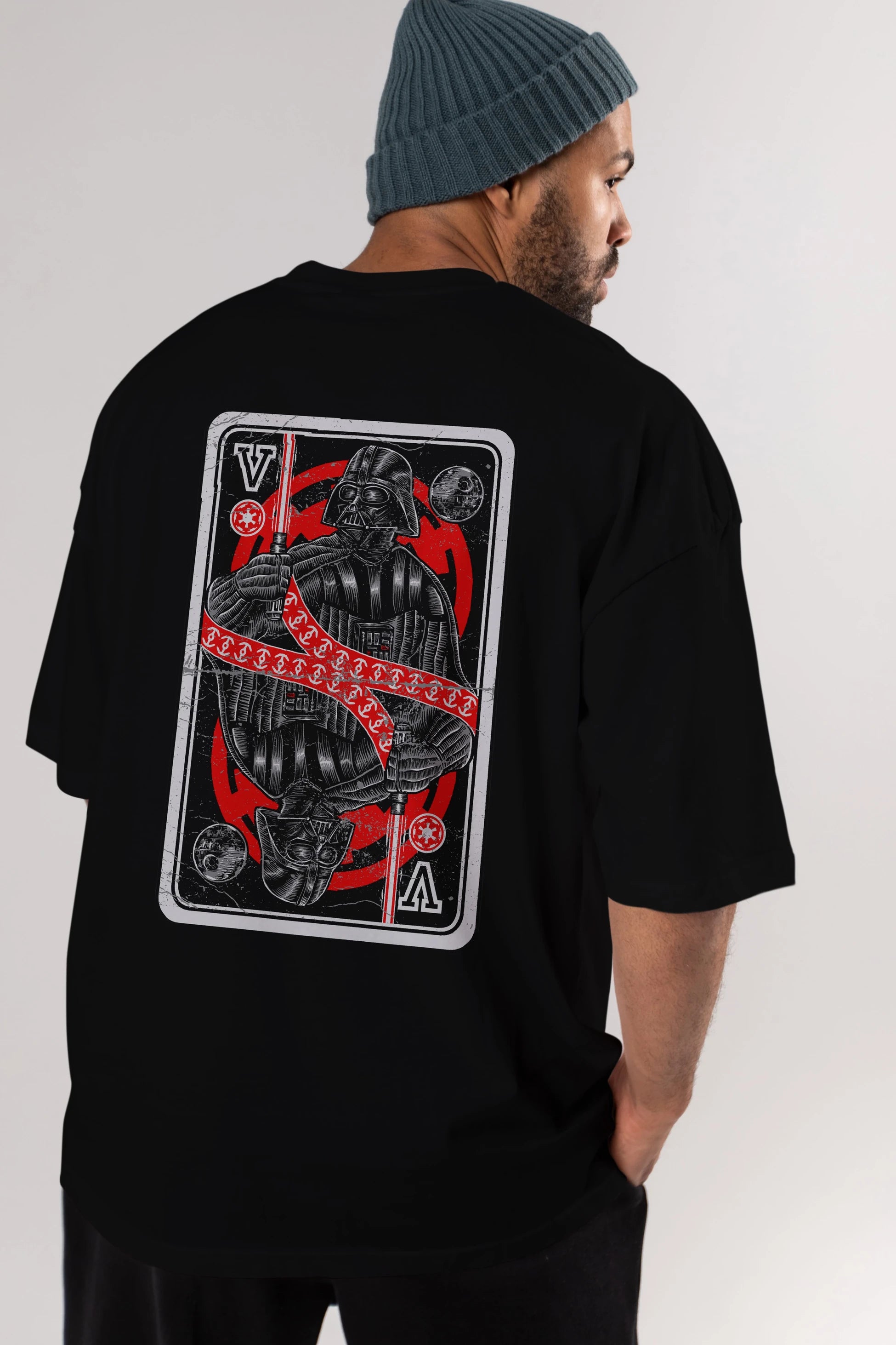 King Of The Darkside Arka Baskılı Oversize t-shirt Erkek Kadın Unisex %100 Pamuk