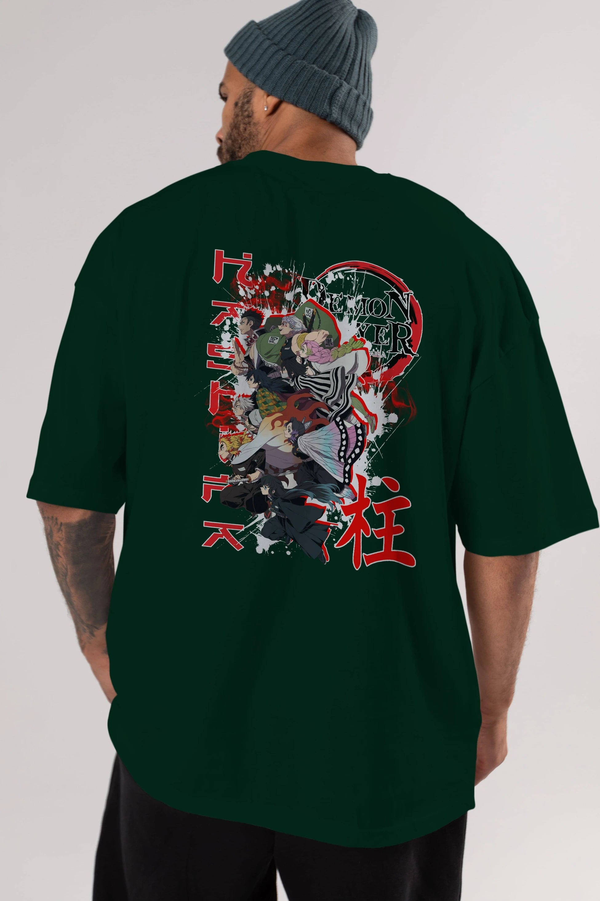 DEMON SLAYER SLAYERS Anime Arka Baskılı Oversize t-shirt Erkek Kadın Unisex