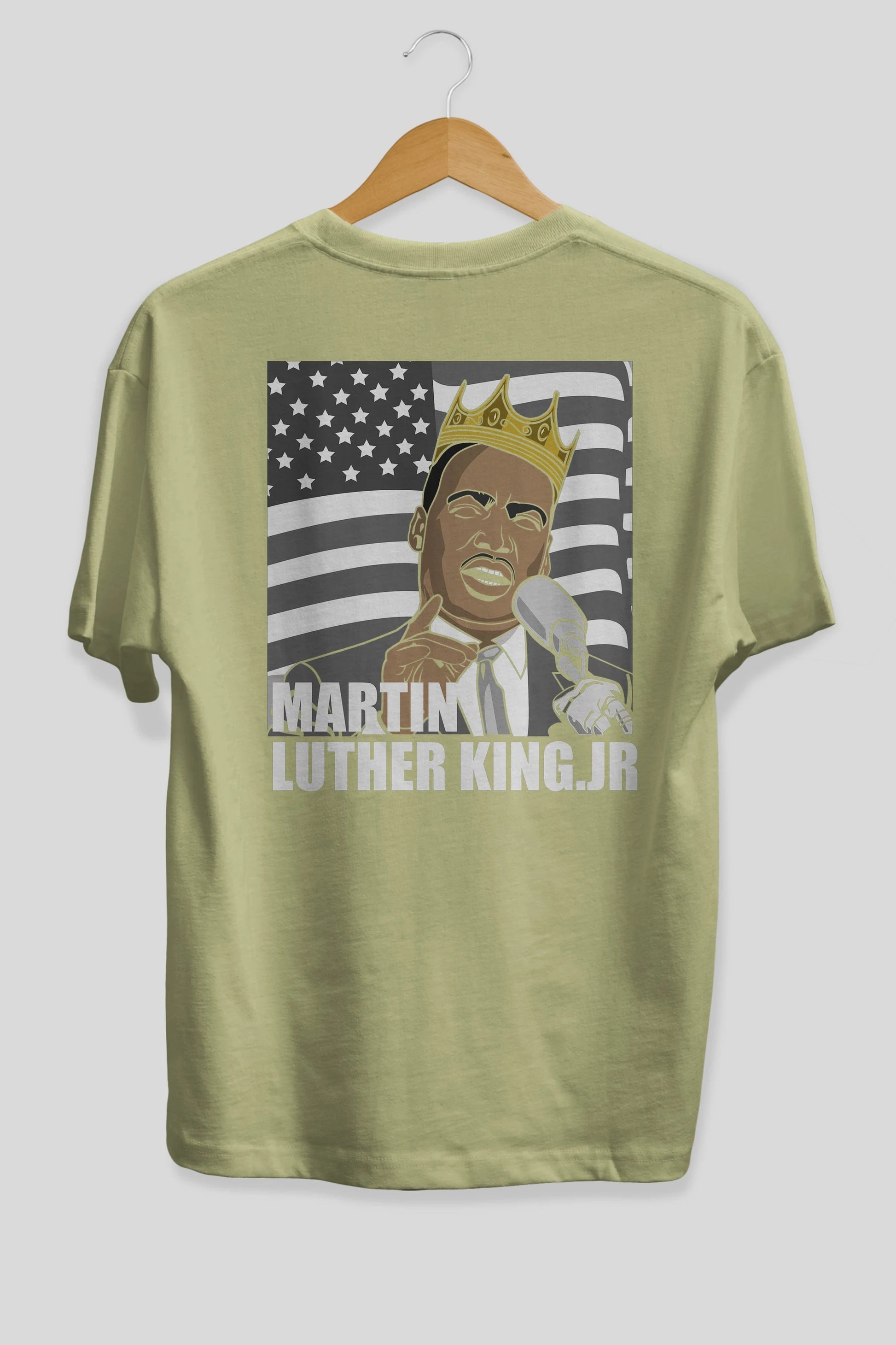 Luther King Arka Baskılı Oversize t-shirt Erkek Kadın Unisex %100 Pamuk tişort