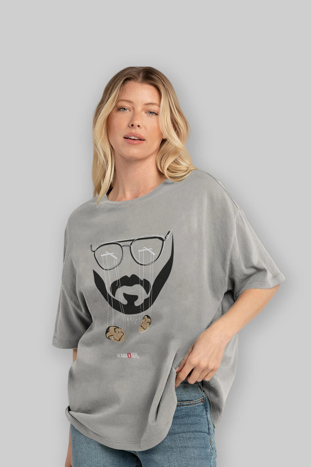 La Casa De Papel (11) Ön Baskılı Oversize t-shirt Erkek Kadın Unisex %100 Pamuk Bisiklet Yaka tişort