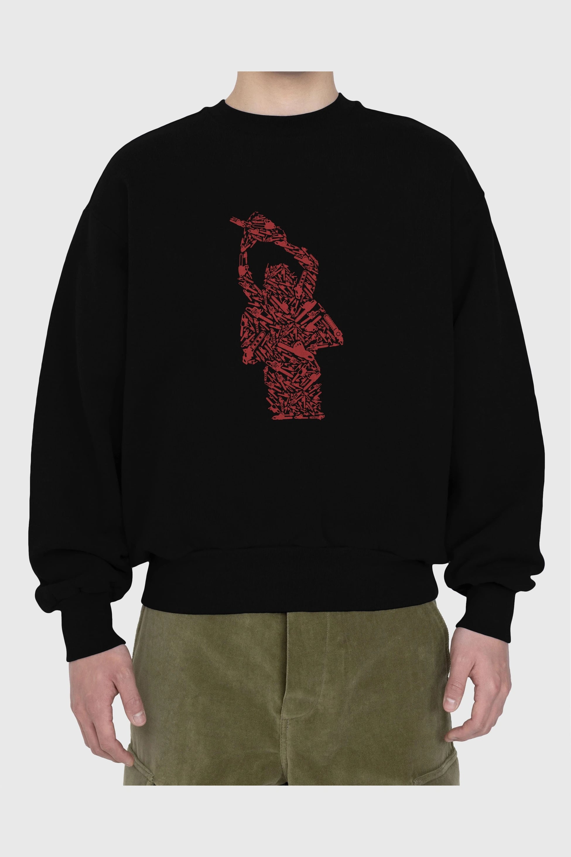 Chainsaw Ön Baskılı Oversize Sweatshirt Erkek Kadın Unisex