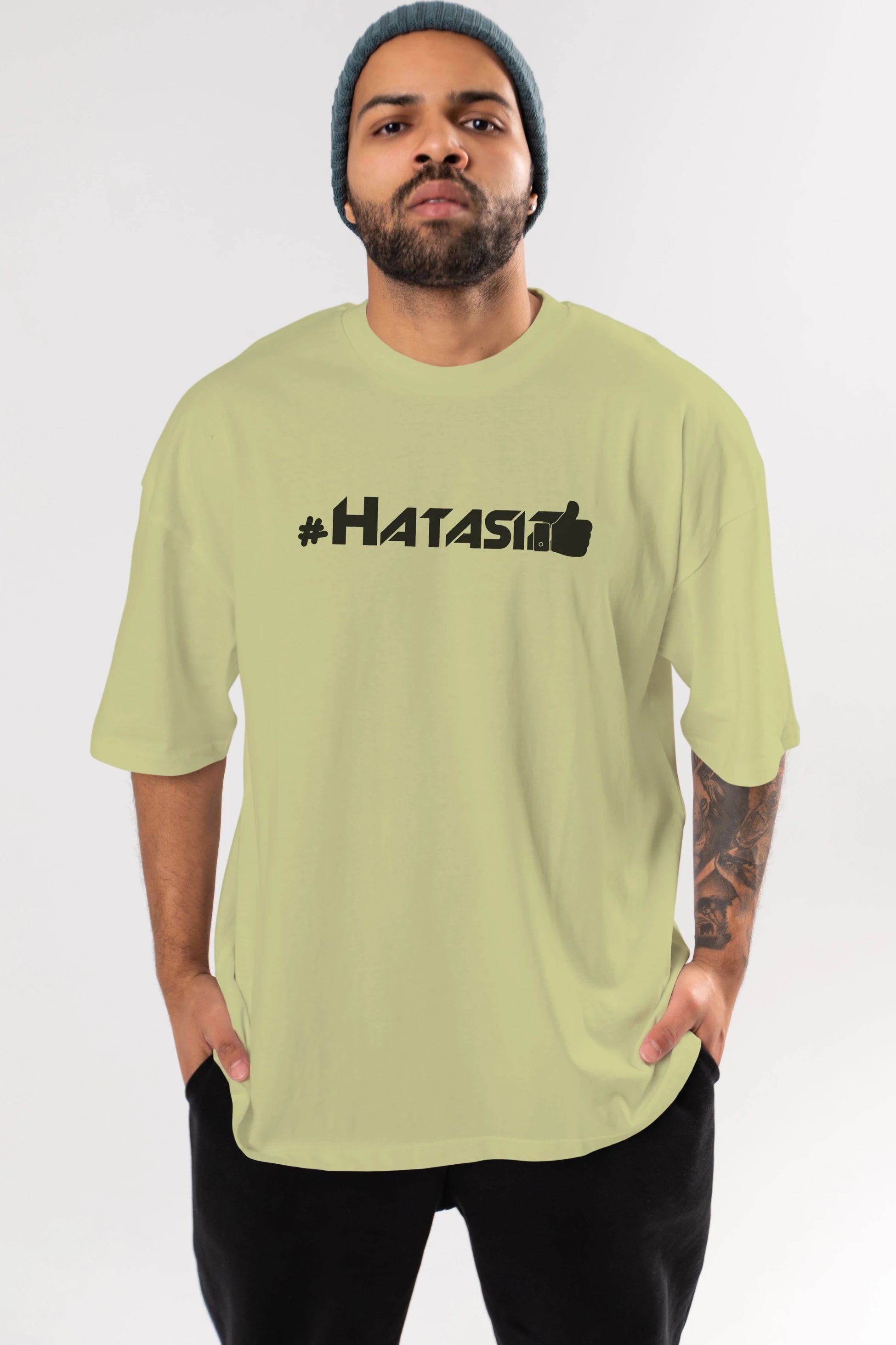 Hatasız Ön Baskılı Oversize t-shirt %100 pamuk Erkek Kadın Unisex