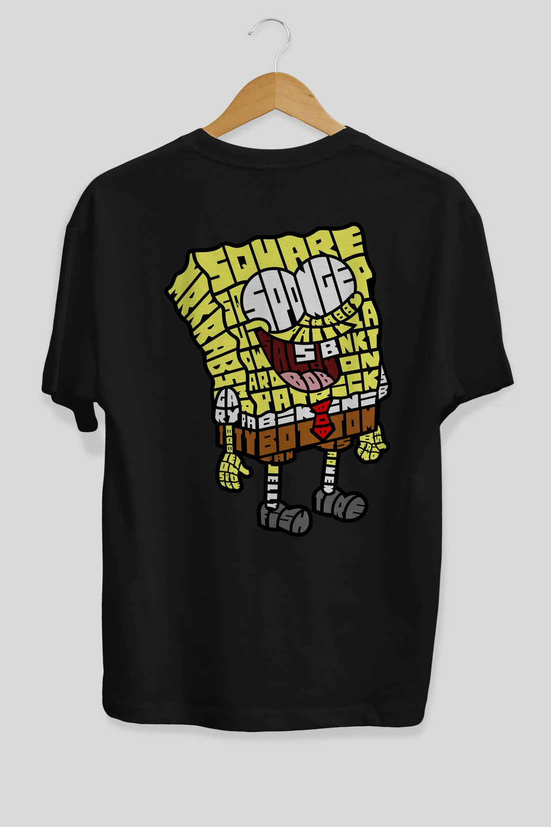 Yellow Sponge Arka Baskılı Oversize t-shirt %100 pamuk Erkek Kadın Unisex