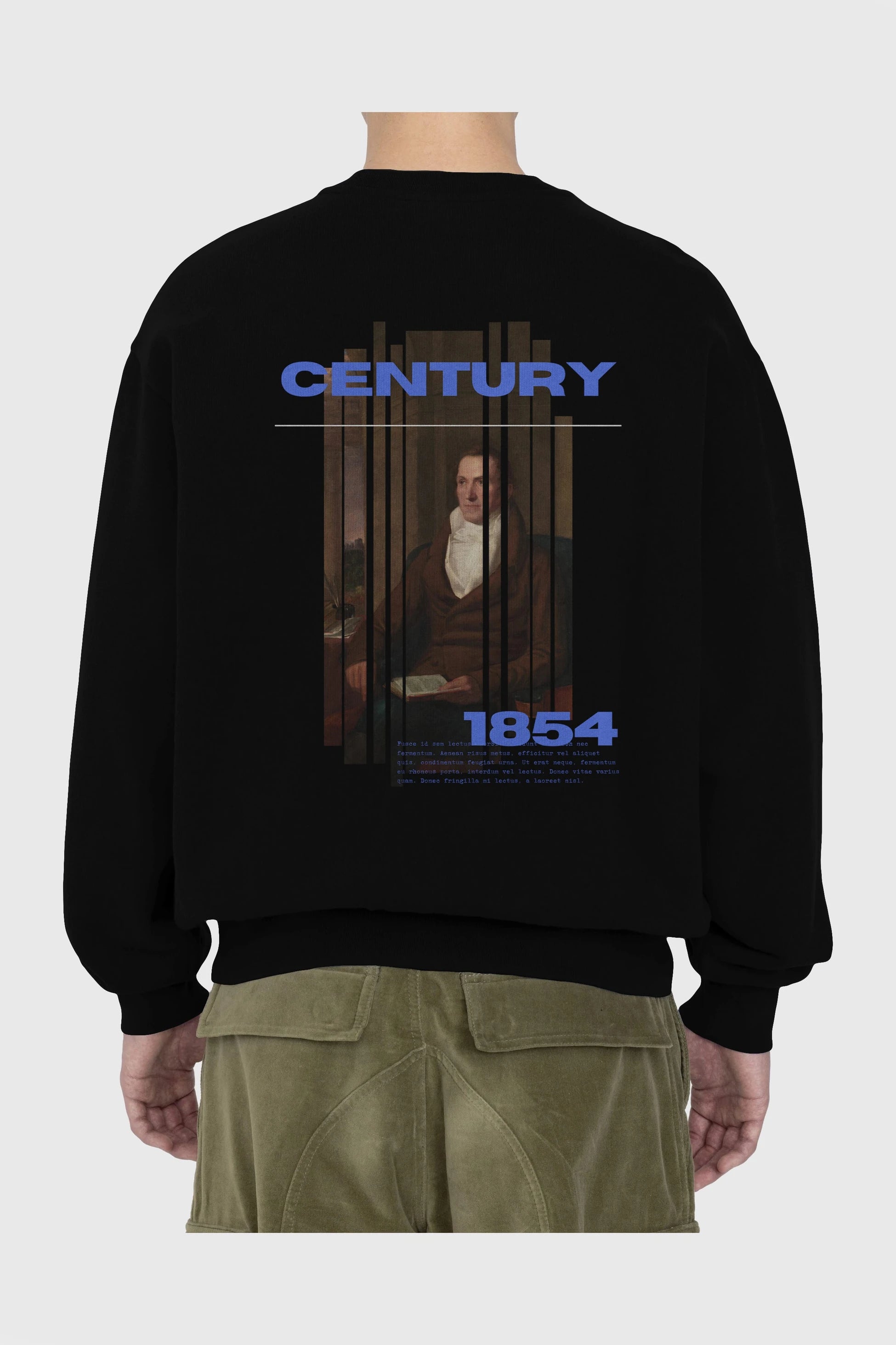 Century 1854 Yazılı Arka Baskılı Oversize Sweatshirt Erkek Kadın Unisex