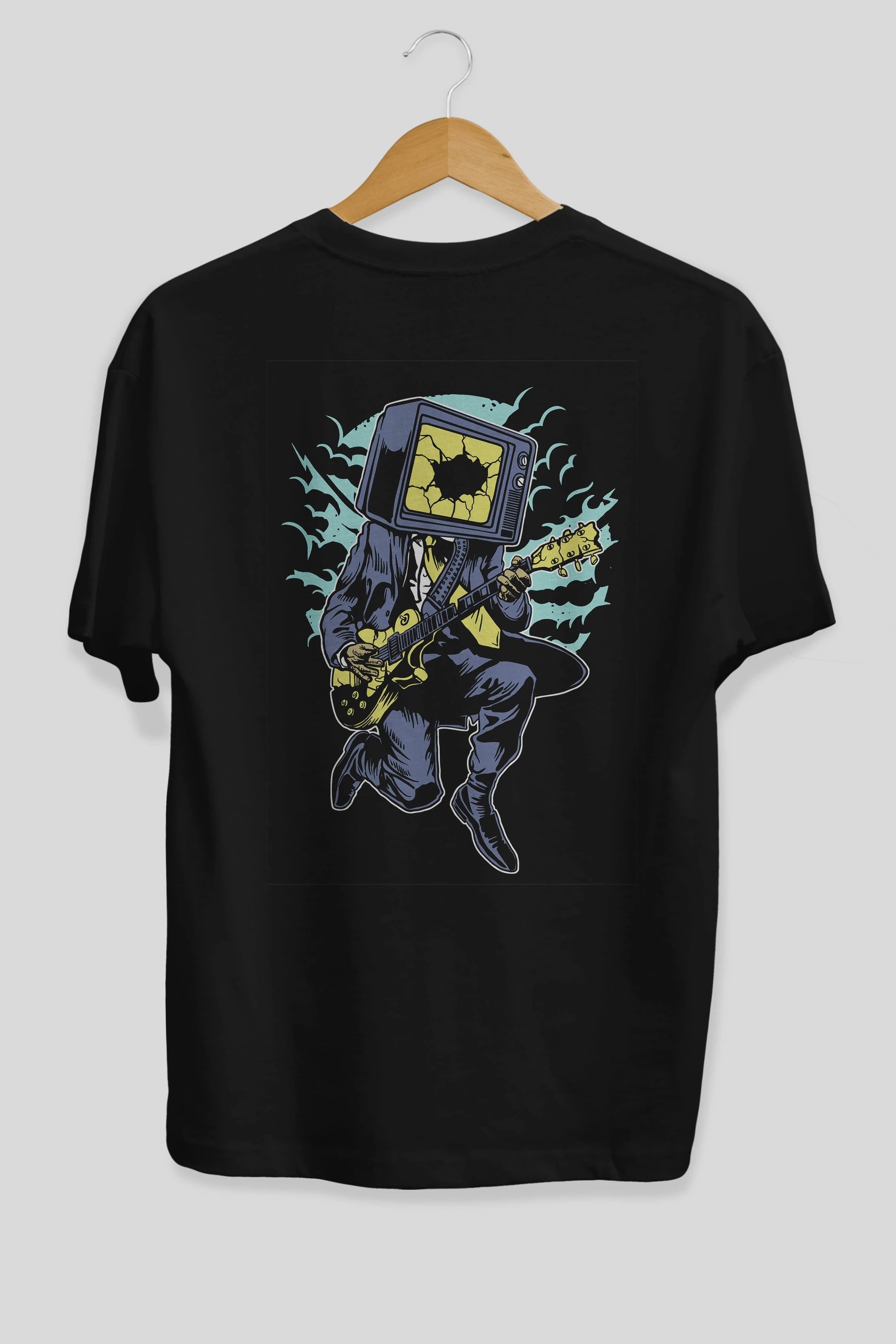 Death Rock Arka Baskılı Oversize t-shirt Erkek Kadın Unisex %100 Pamuk