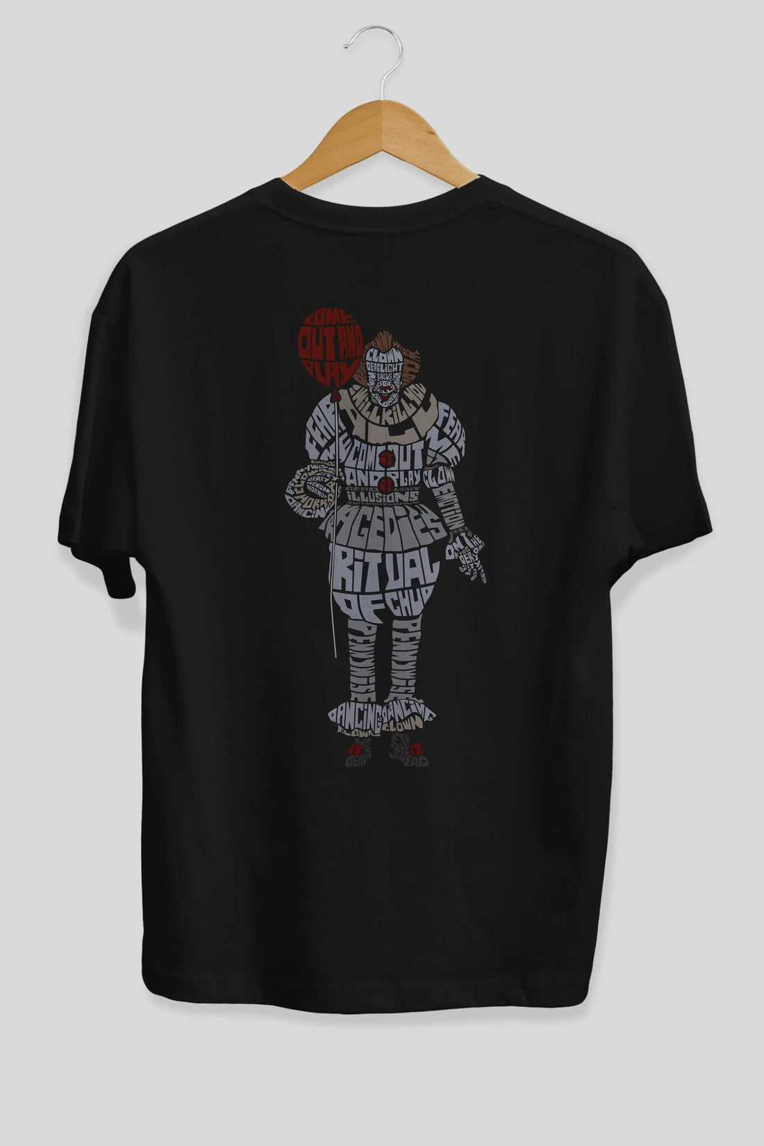 It Arka Baskılı Oversize t-shirt %100 pamuk Erkek Kadın Unisex