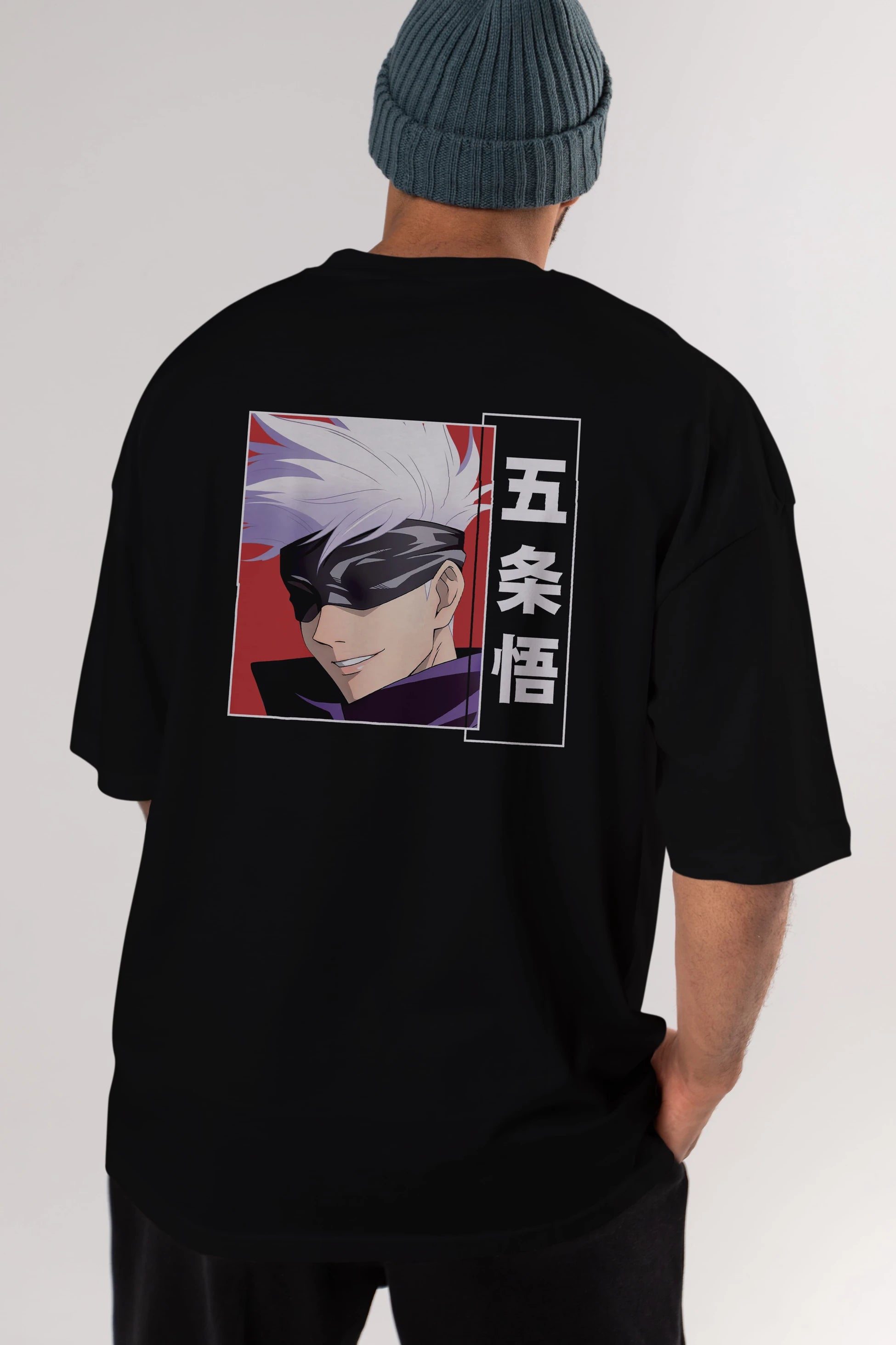 SATORU GOJO Anime Arka Baskılı Oversize t-shirt Erkek Kadın Unisex