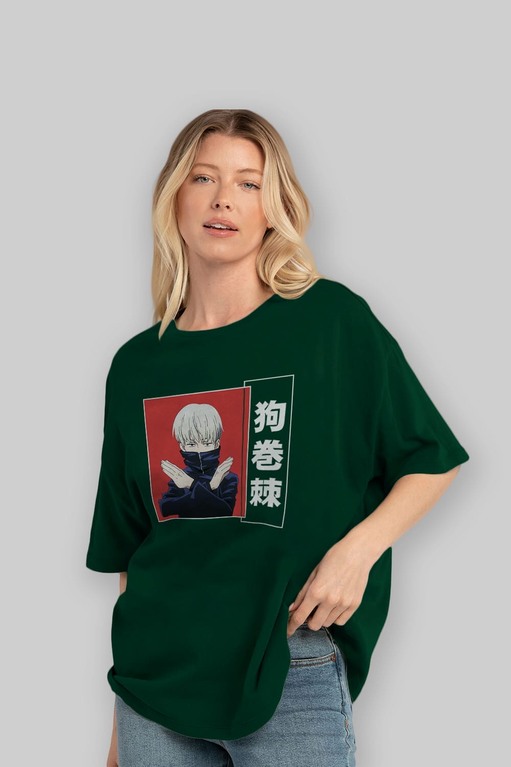 Toge Inumaki Anime Ön Baskılı Oversize t-shirt %100 pamuk Erkek Kadın Unisex