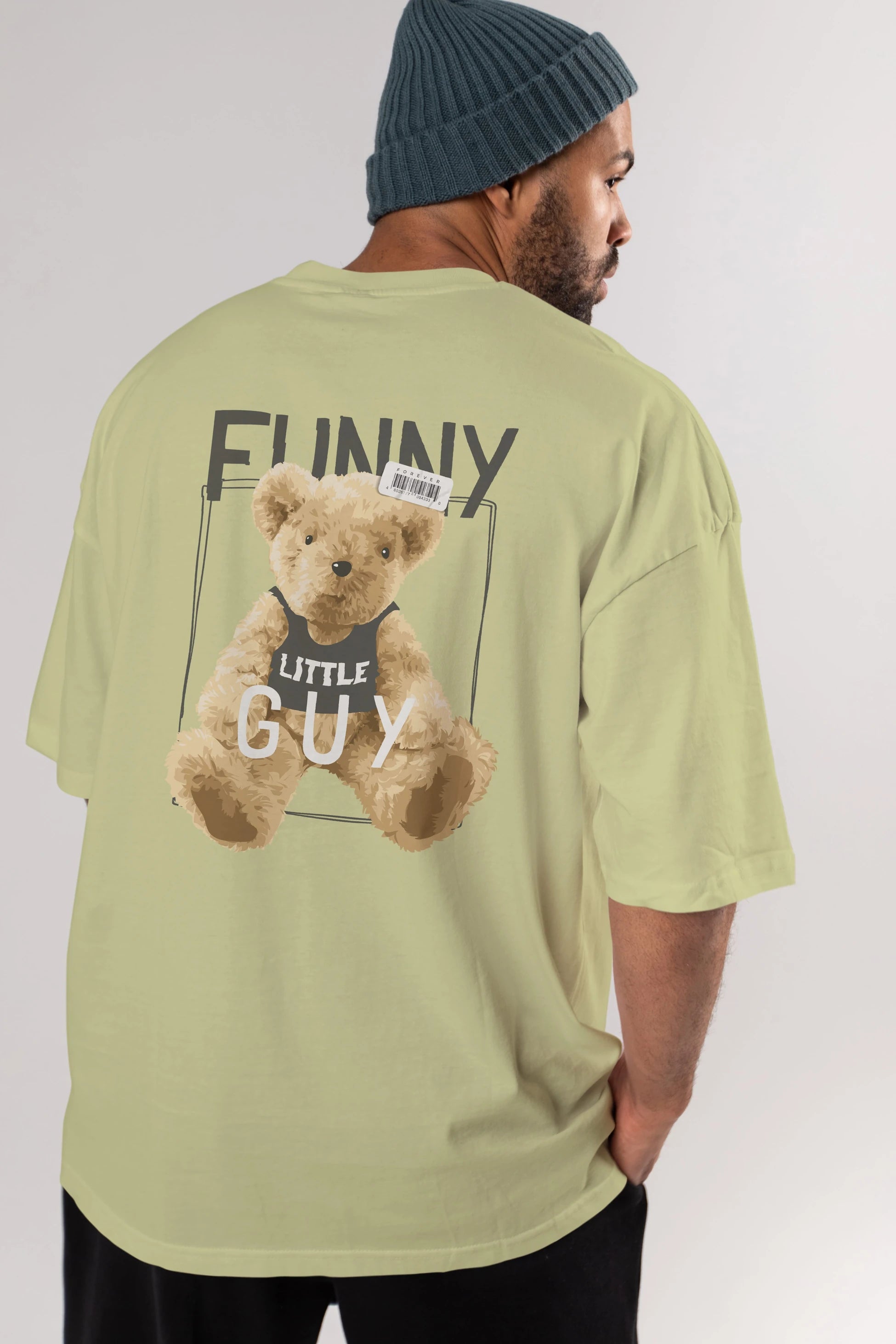 Teddy Bear Funny Arka Baskılı Oversize t-shirt Erkek Kadın Unisex %100 Pamuk