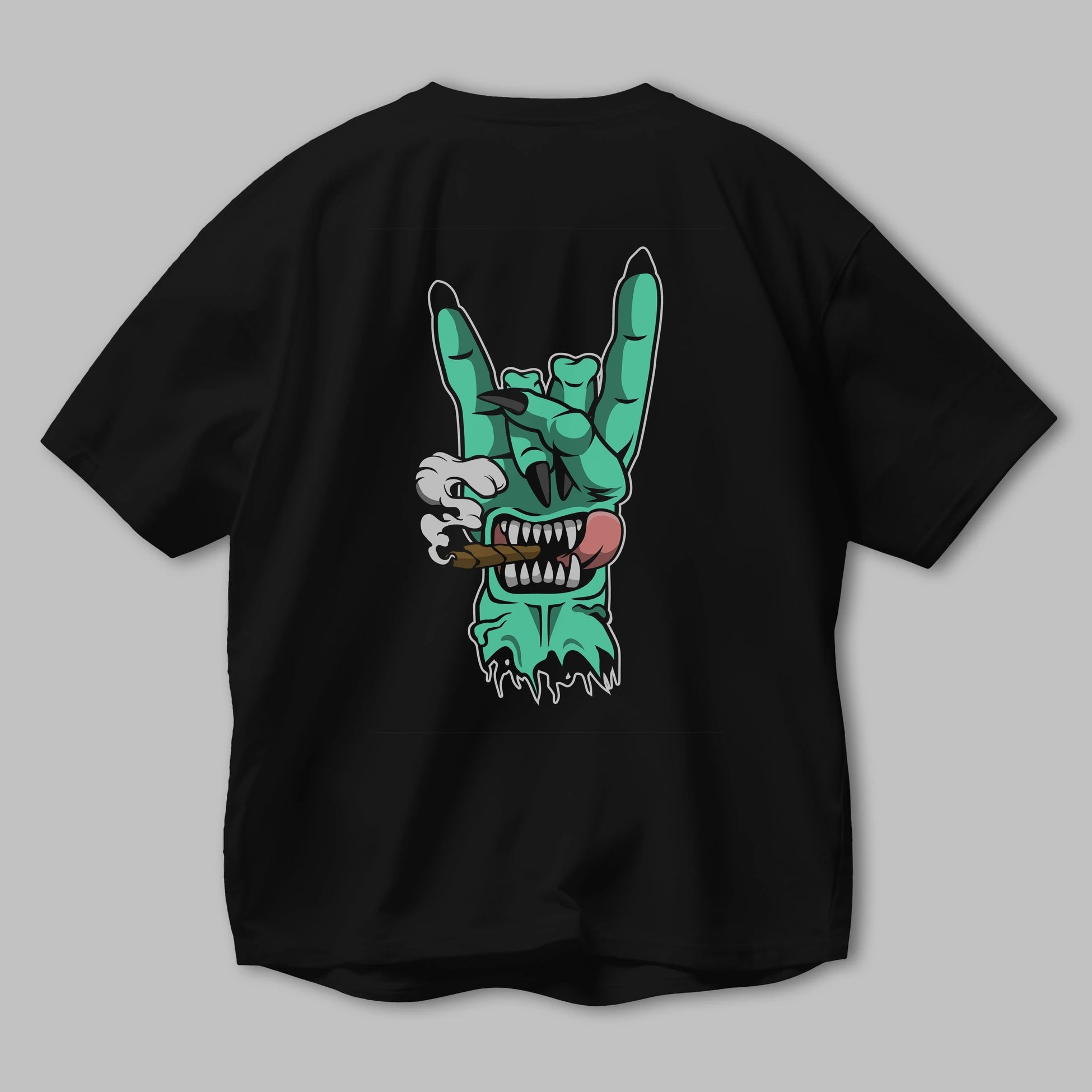 Metal Sign Arka Baskılı Oversize t-shirt Erkek Kadın Unisex %100 Pamuk tişort