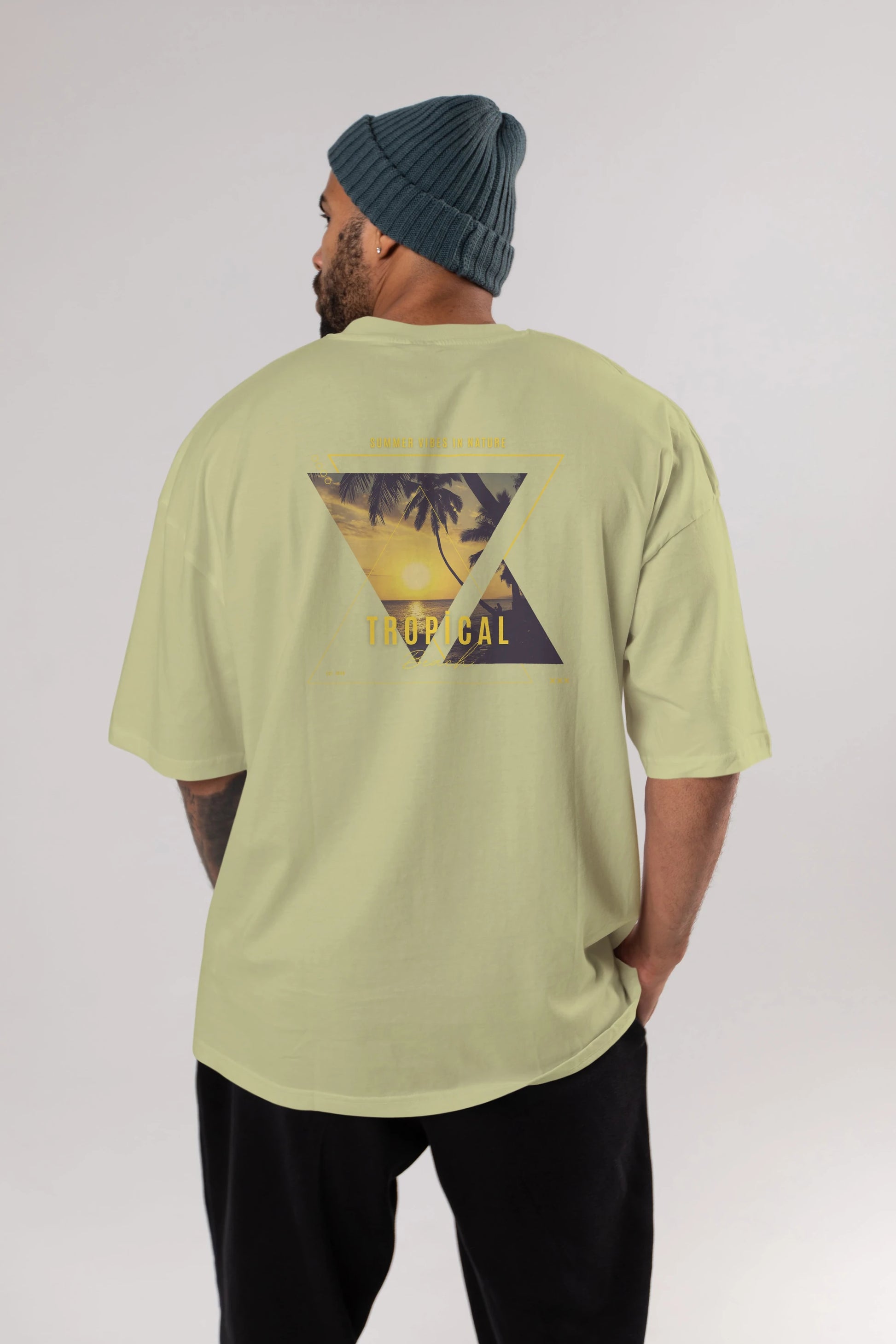Summer Vibes Yazılı Arka Baskılı Oversize t-shirt Erkek Kadın Unisex