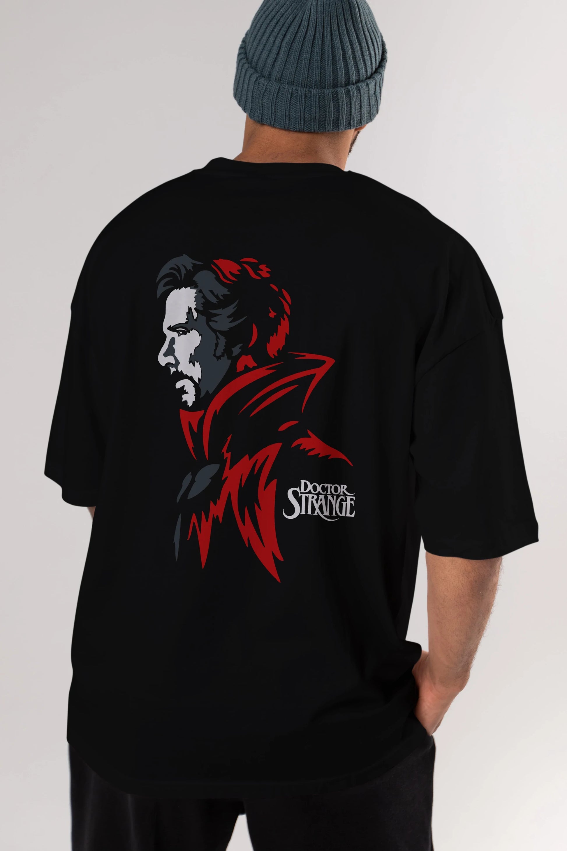 Doctor Strange (2) Arka Baskılı Oversize t-shirt Erkek Kadın Unisex %100 Pamuk Bisiklet Yaka tişort