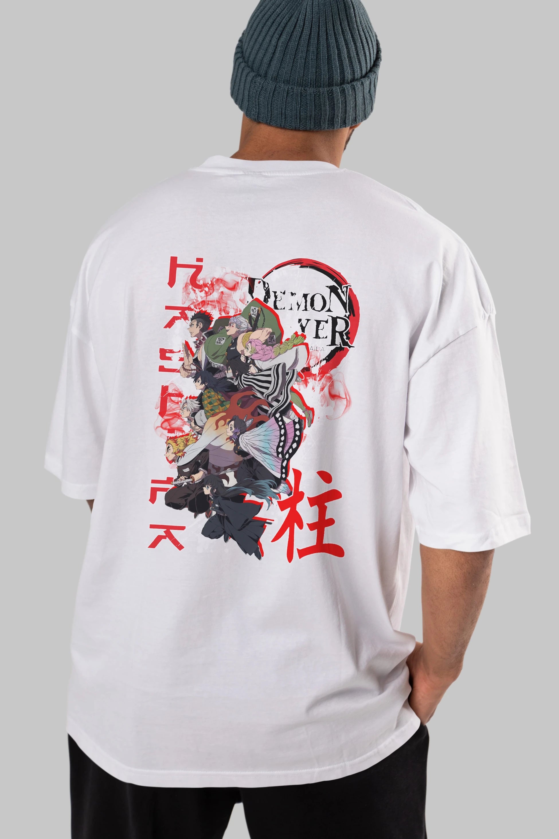 DEMON SLAYER SLAYERS Anime Arka Baskılı Oversize t-shirt Erkek Kadın Unisex