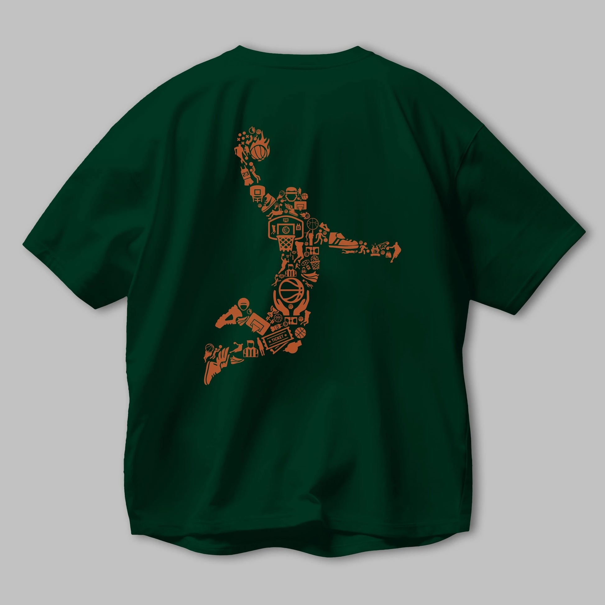 Basketball Player Arka Baskılı Oversize t-shirt %100 pamuk Erkek Kadın Unisex