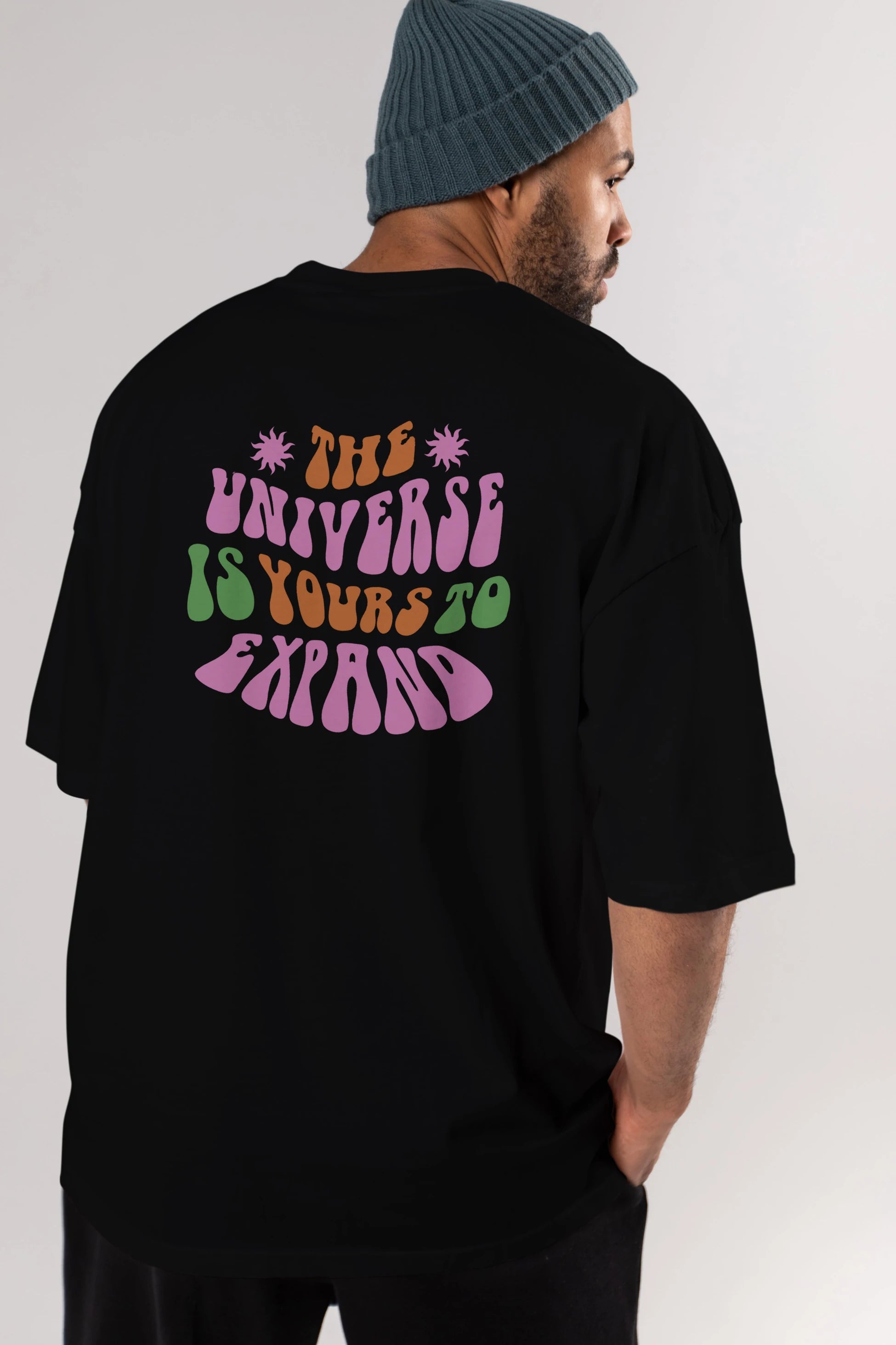 The Universe is Yours Yazılı Arka Baskılı Oversize t-shirt Erkek Kadın Unisex
