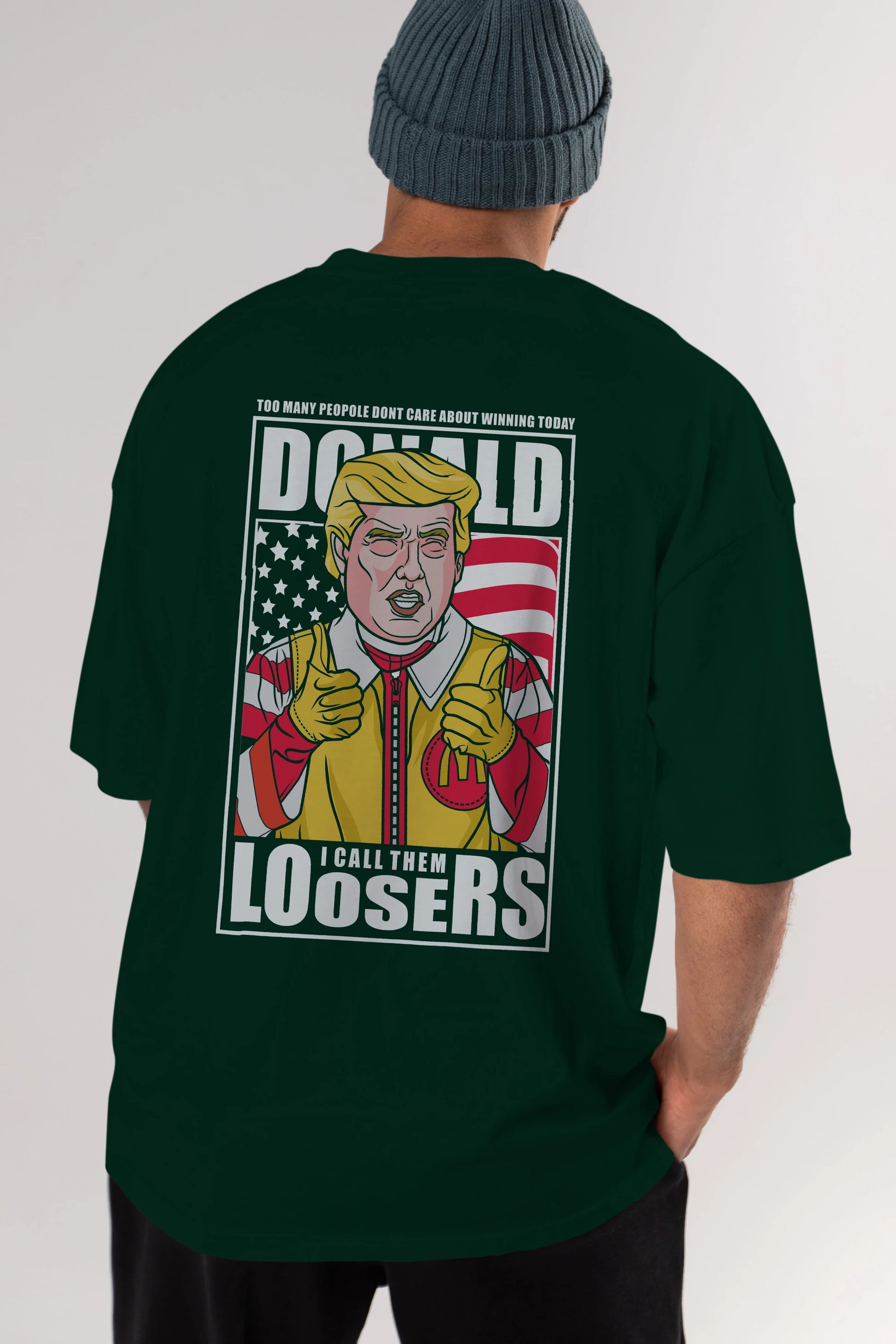 Ronald Trump Arka Baskılı Oversize t-shirt Erkek Kadın Unisex %100 Pamuk tişort