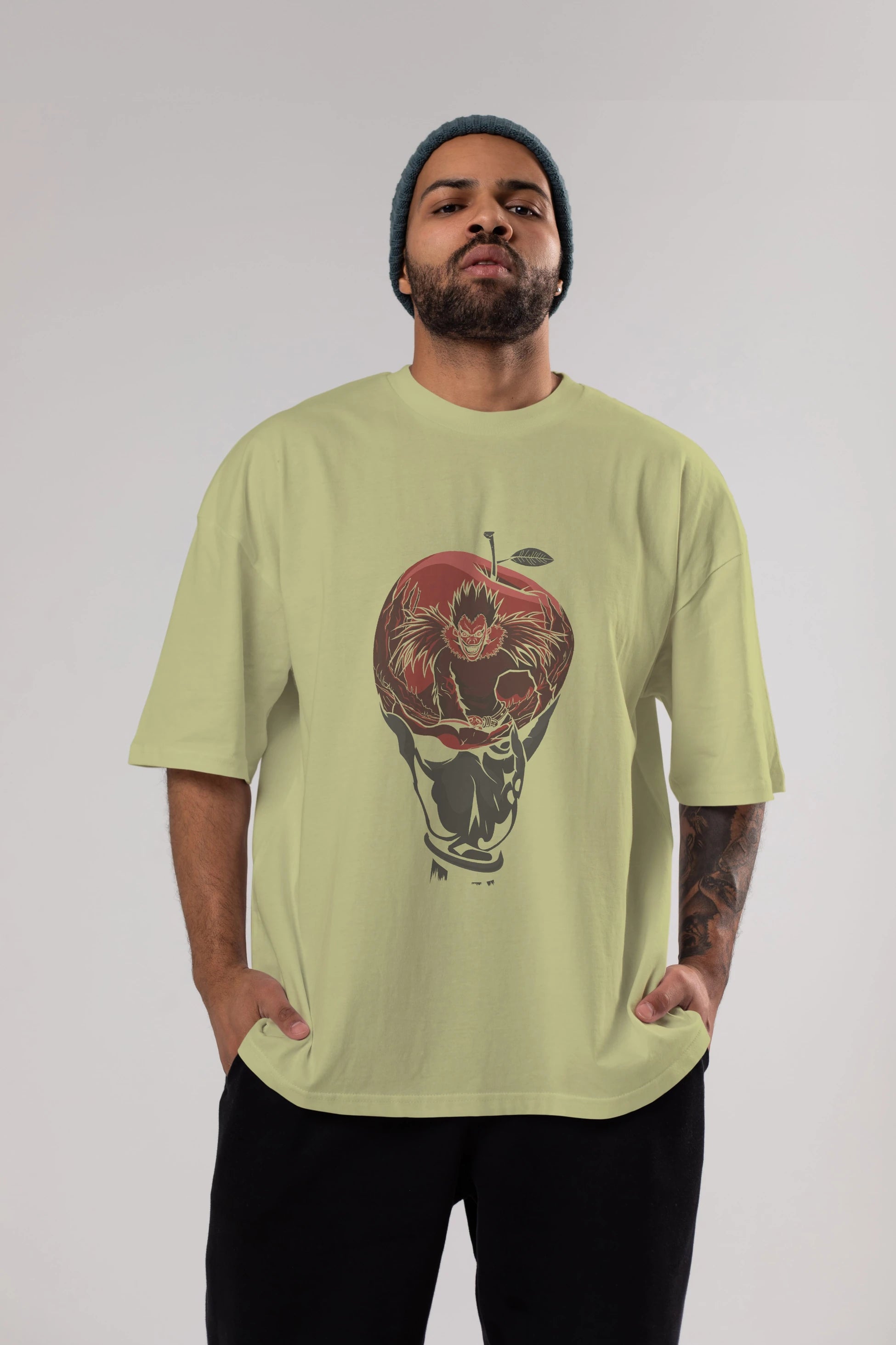 DEATH NOTE -RYUK Anime Ön Baskılı Oversize t-shirt %100 pamuk Erkek Kadın Unisex