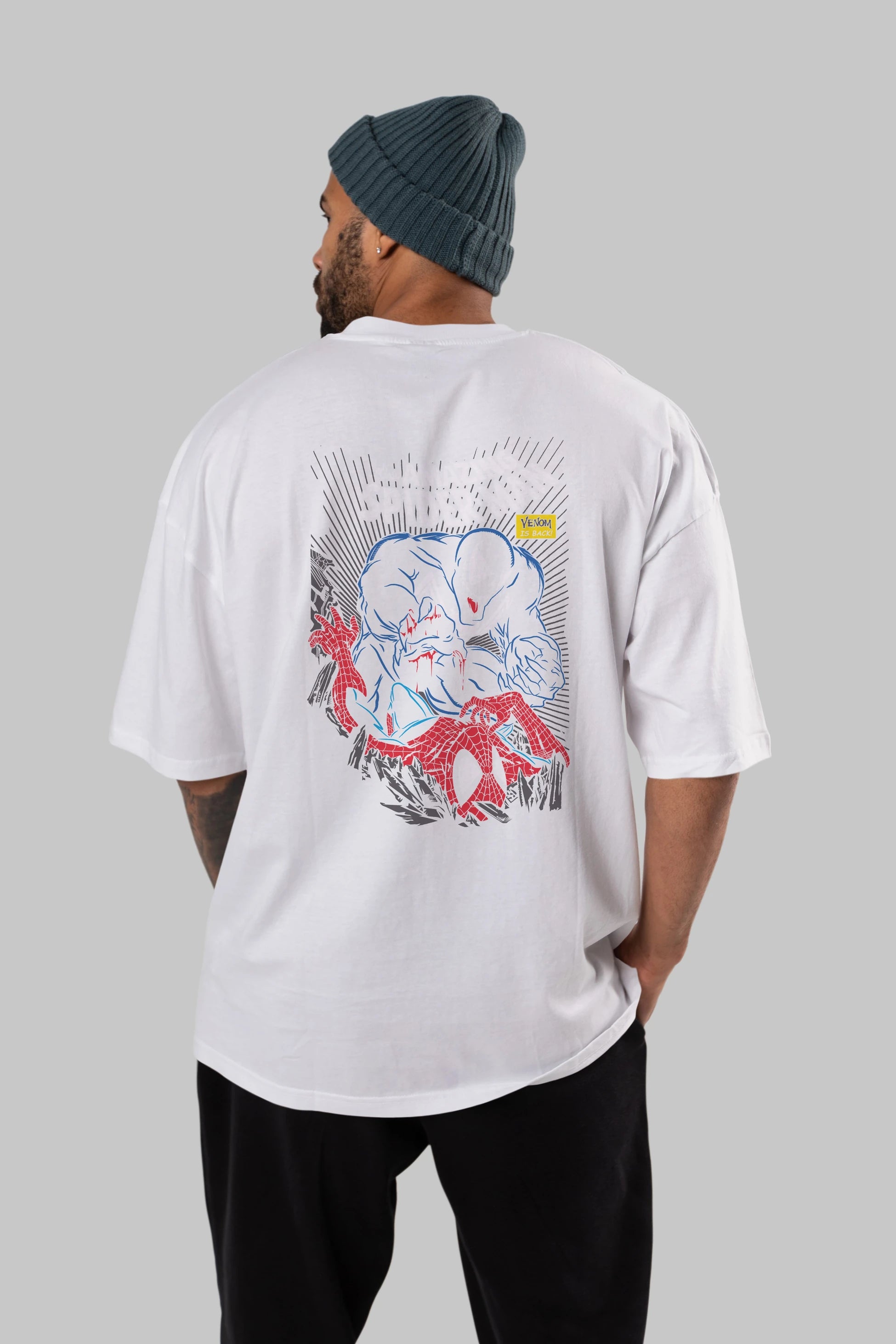 Venom (19) Arka Baskılı Oversize t-shirt Erkek Kadın Unisex %100 Pamuk Bisiklet Yaka tişort