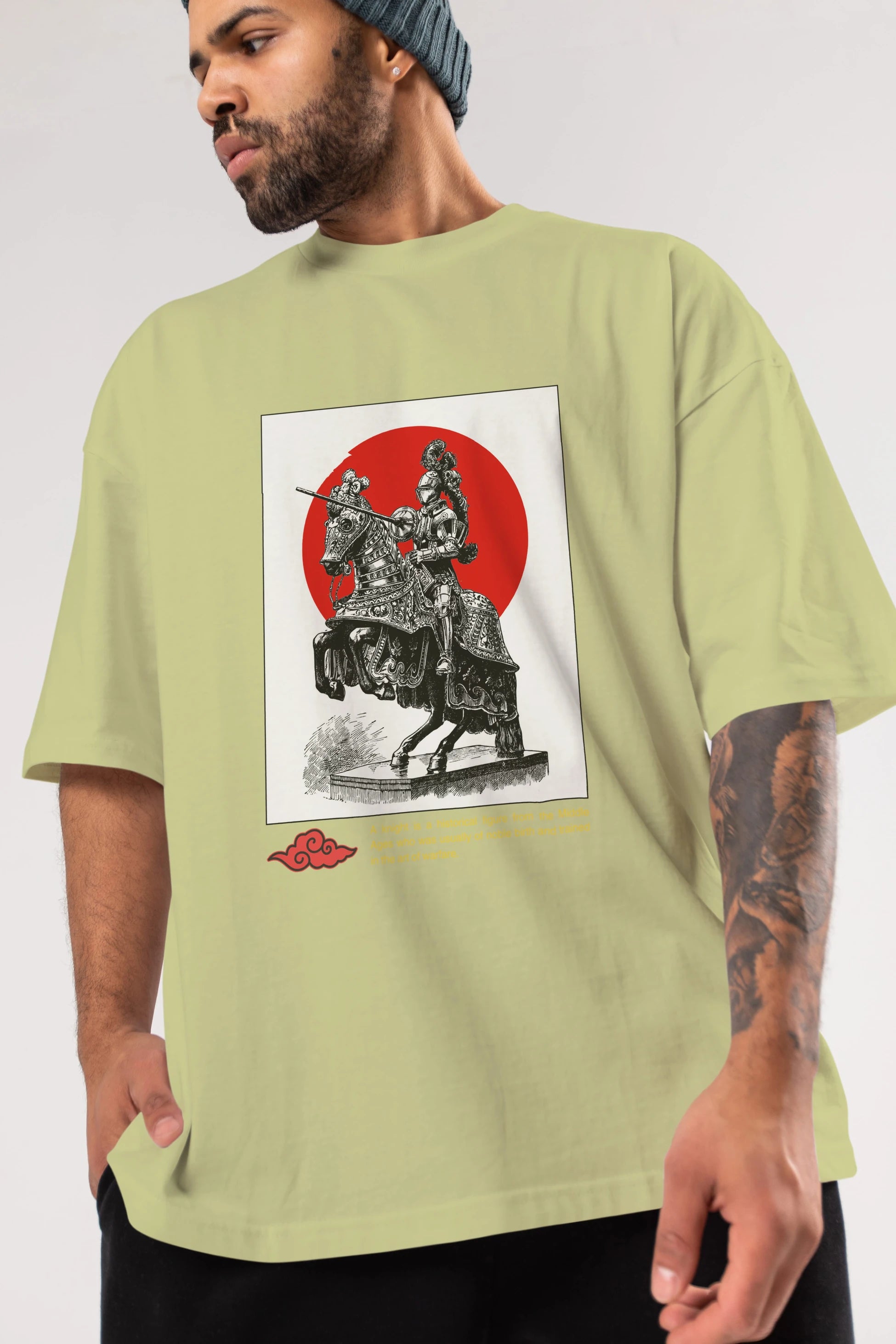 Japan Streetwear 2 Ön Baskılı Oversize t-shirt Erkek Kadın Unisex
