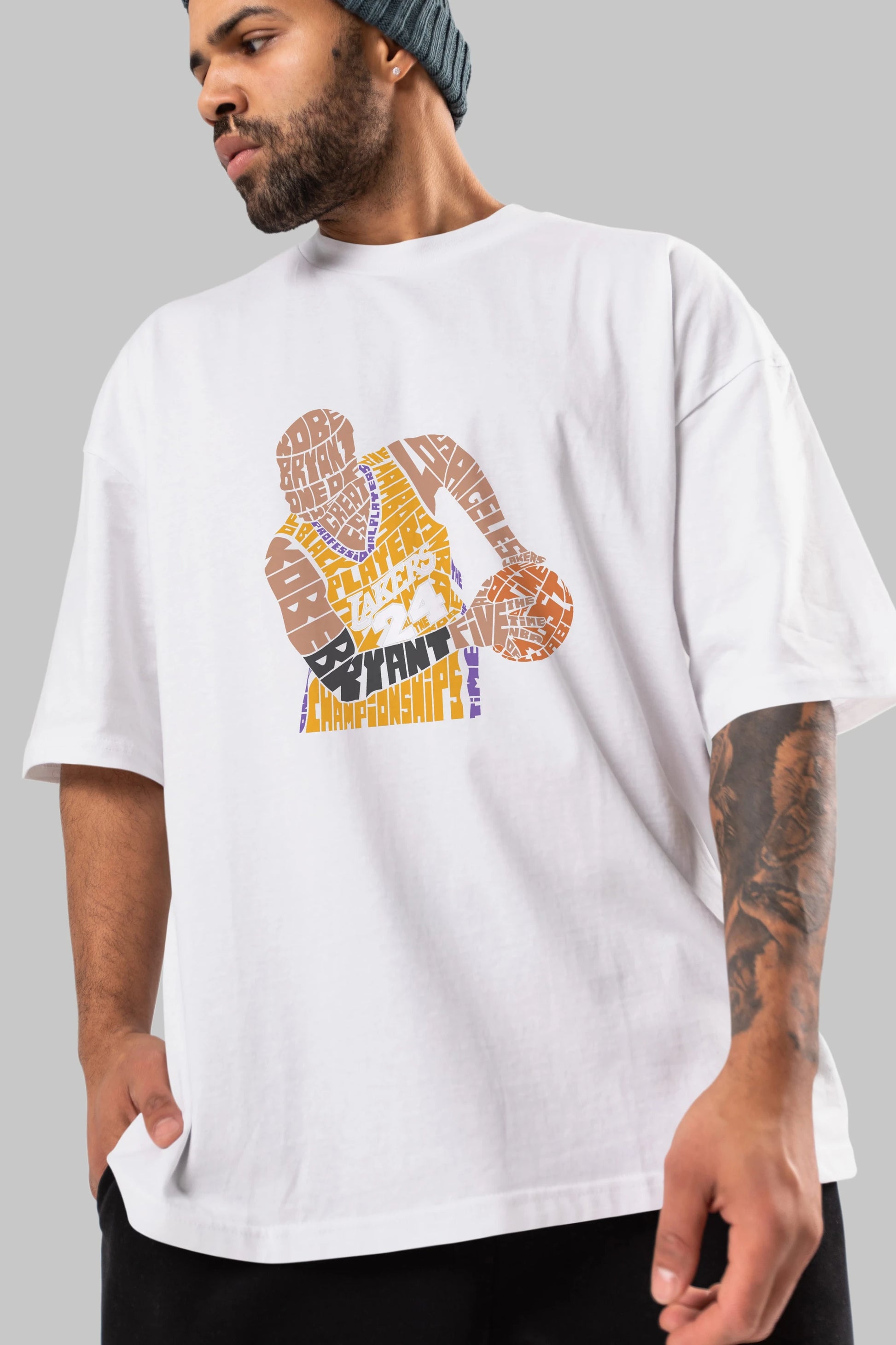 Kobe Bryant Ön Baskılı Oversize t-shirt %100 pamuk Erkek Kadın Unisex
