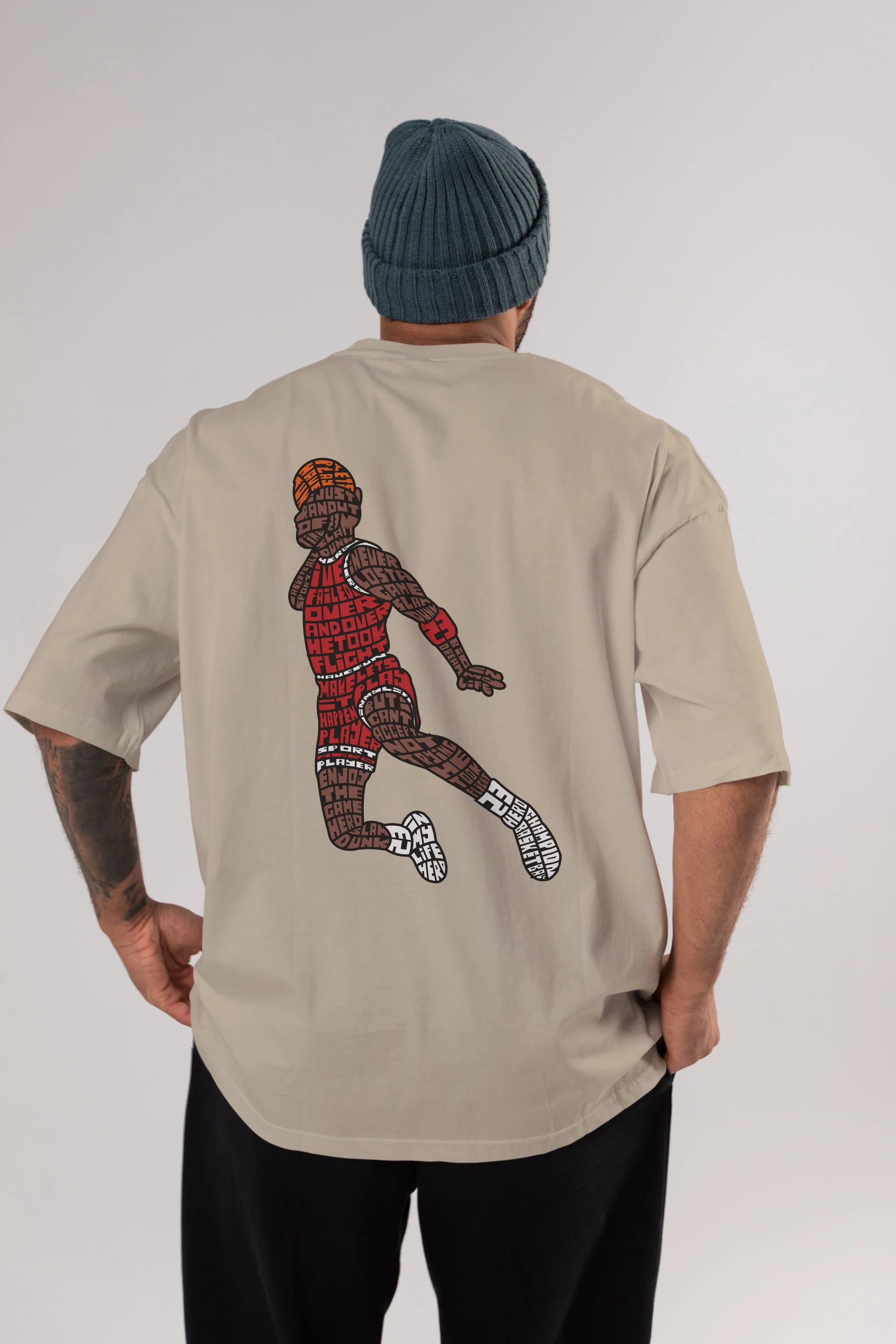 Slamdunk Arka Baskılı Oversize t-shirt %100 pamuk Erkek Kadın Unisex