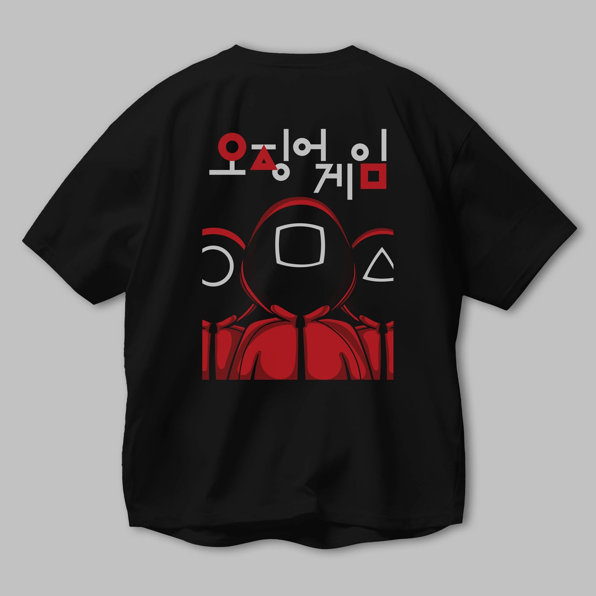 Squid Game (7) Arka Baskılı Oversize t-shirt Erkek Kadın Unisex %100 Pamuk Bisiklet Yaka tişort
