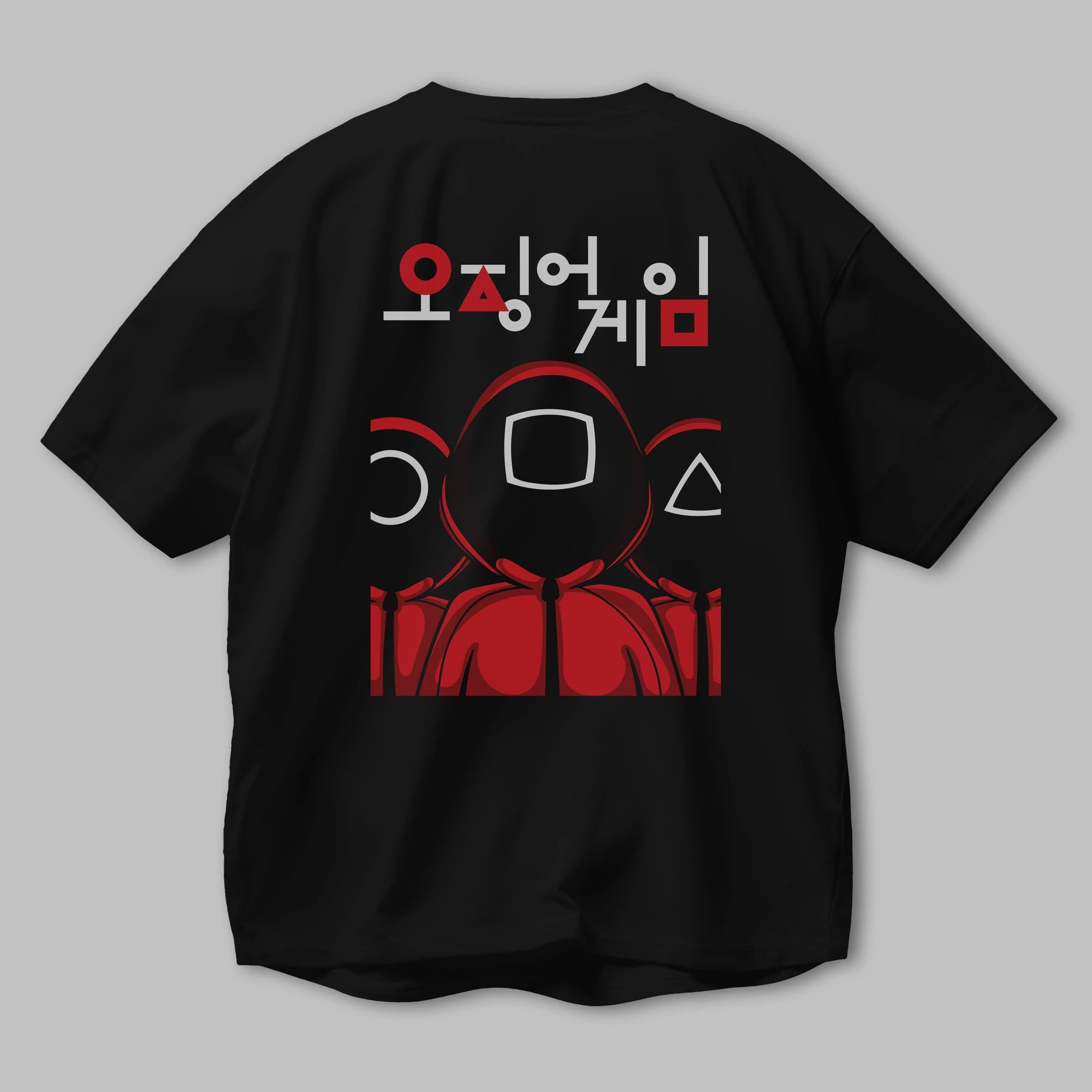 Squid Game (7) Arka Baskılı Oversize t-shirt Erkek Kadın Unisex %100 Pamuk Bisiklet Yaka tişort