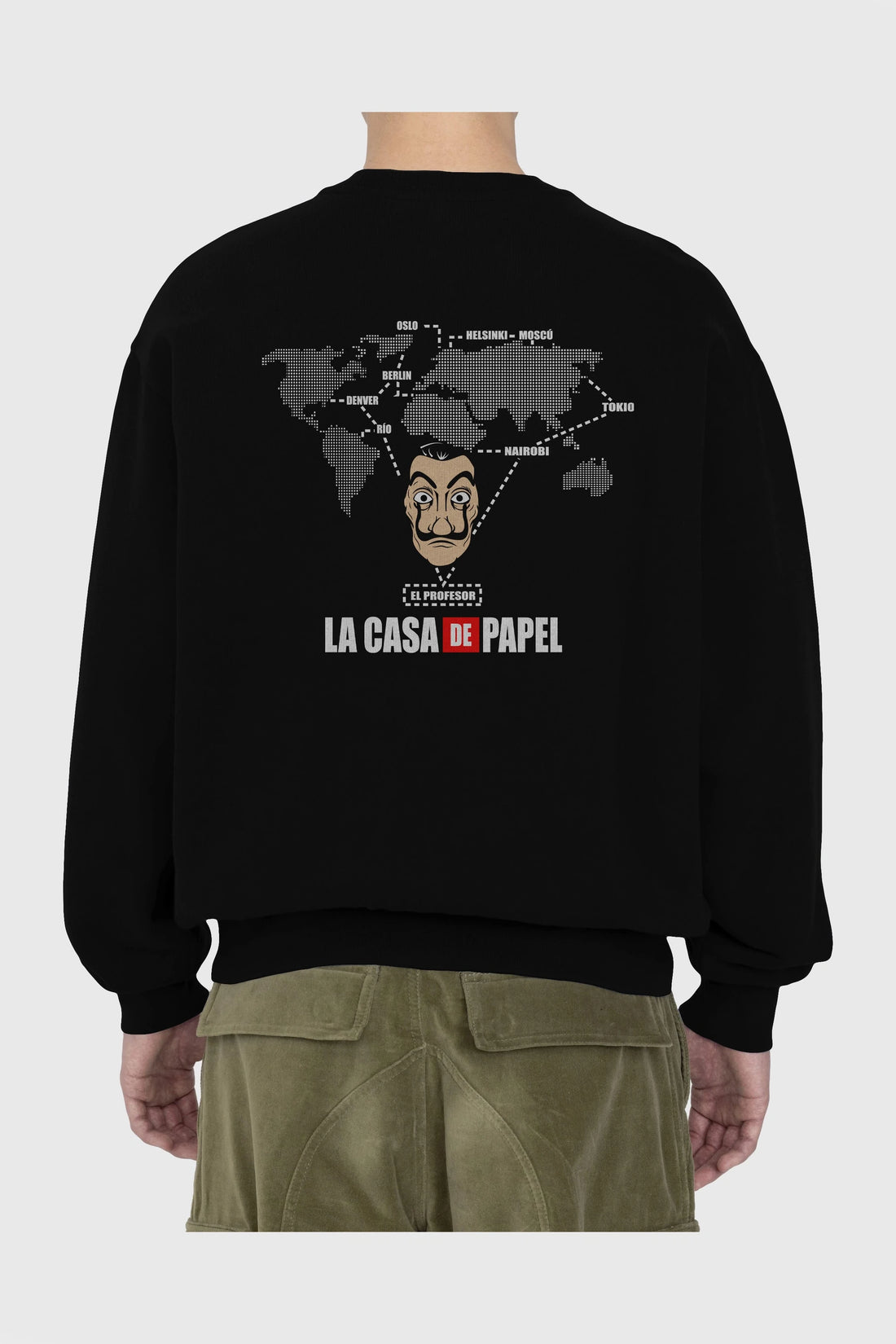 La Casa De Papel Arka Baskılı Oversize Sweatshirt Erkek Kadın Unisex