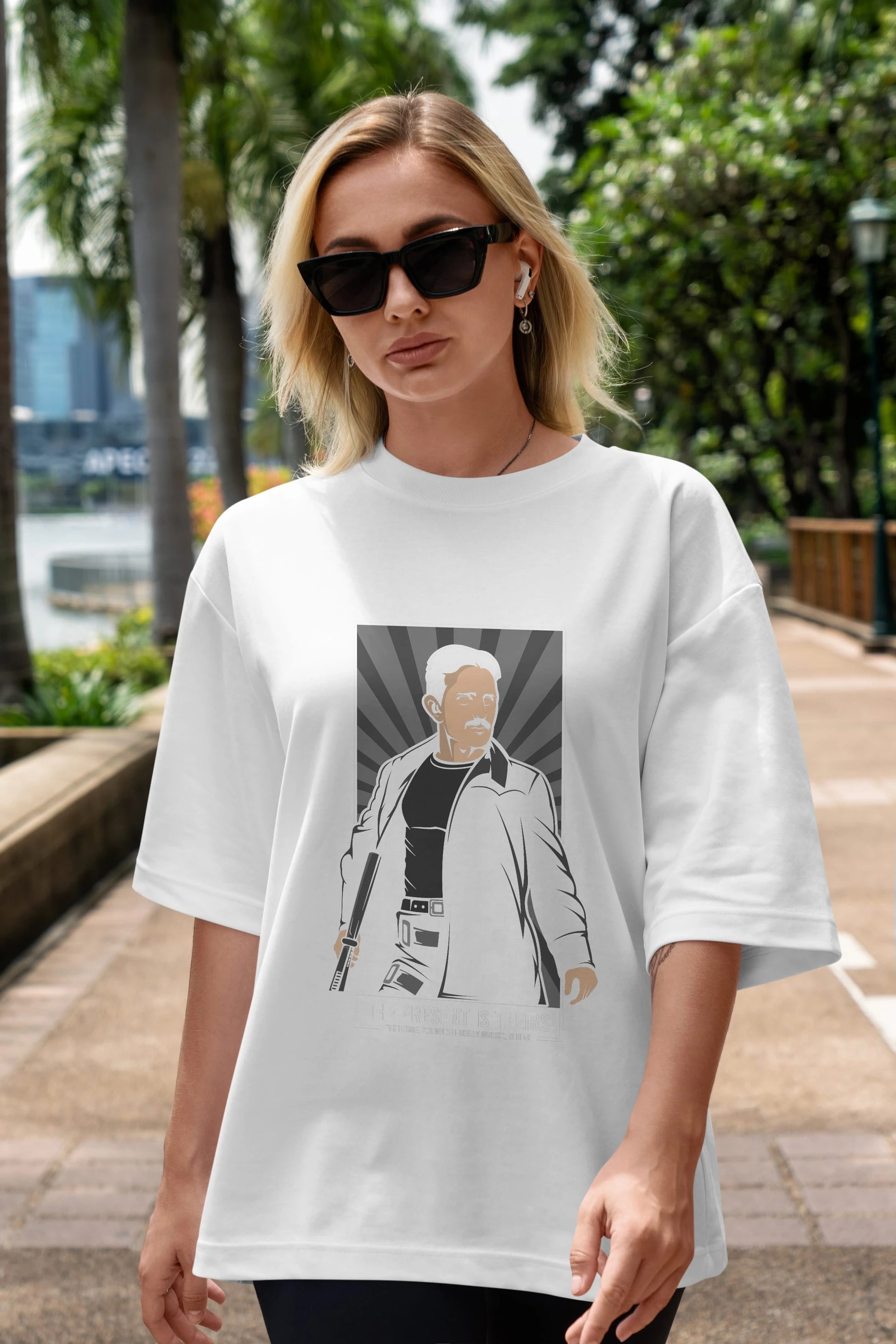 Tesla Matrix Ön Baskılı Oversize t-shirt Erkek Kadın Unisex %100 Pamuk tişort