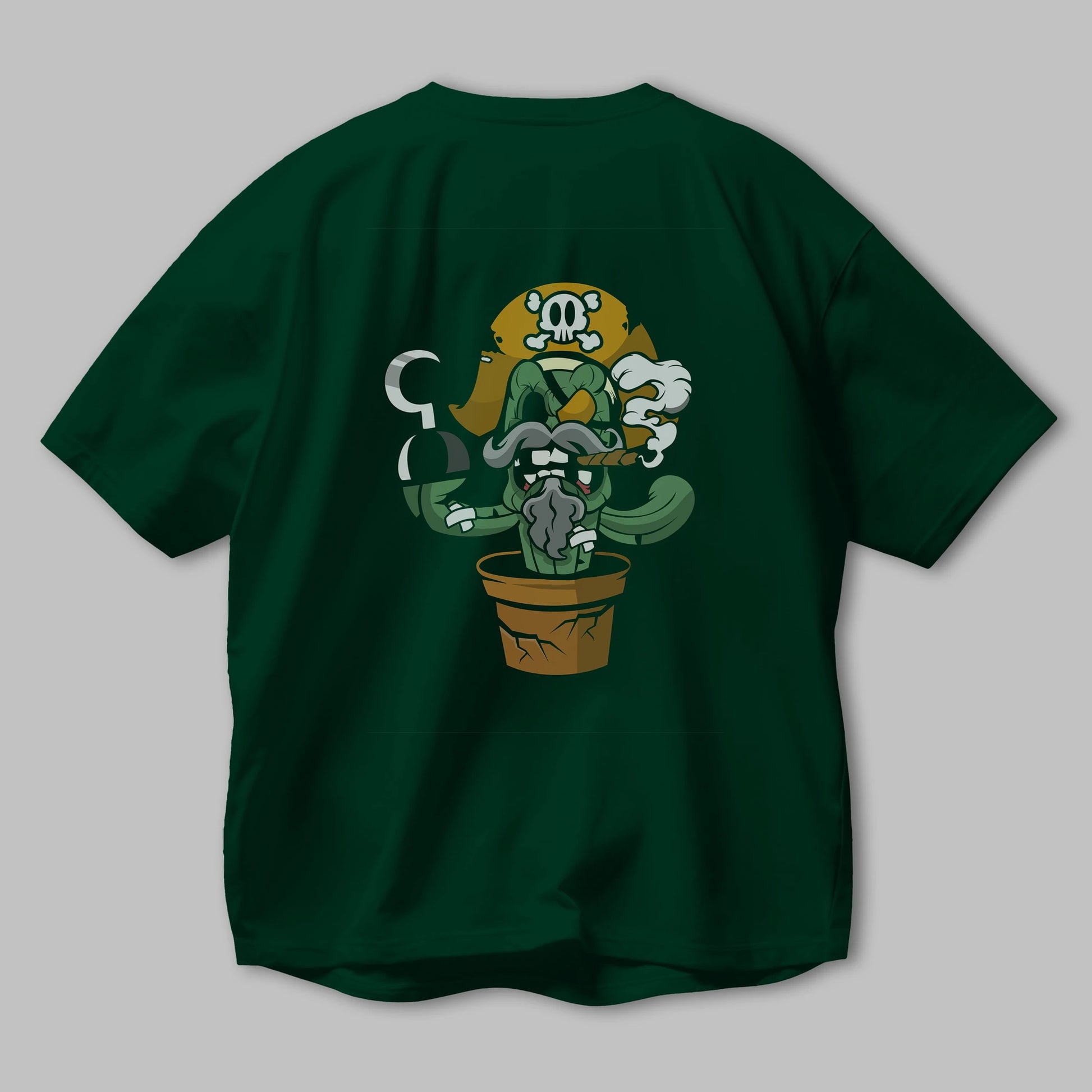 Pirate Cactus Arka Baskılı Oversize t-shirt Erkek Kadın Unisex %100 Pamuk tişort