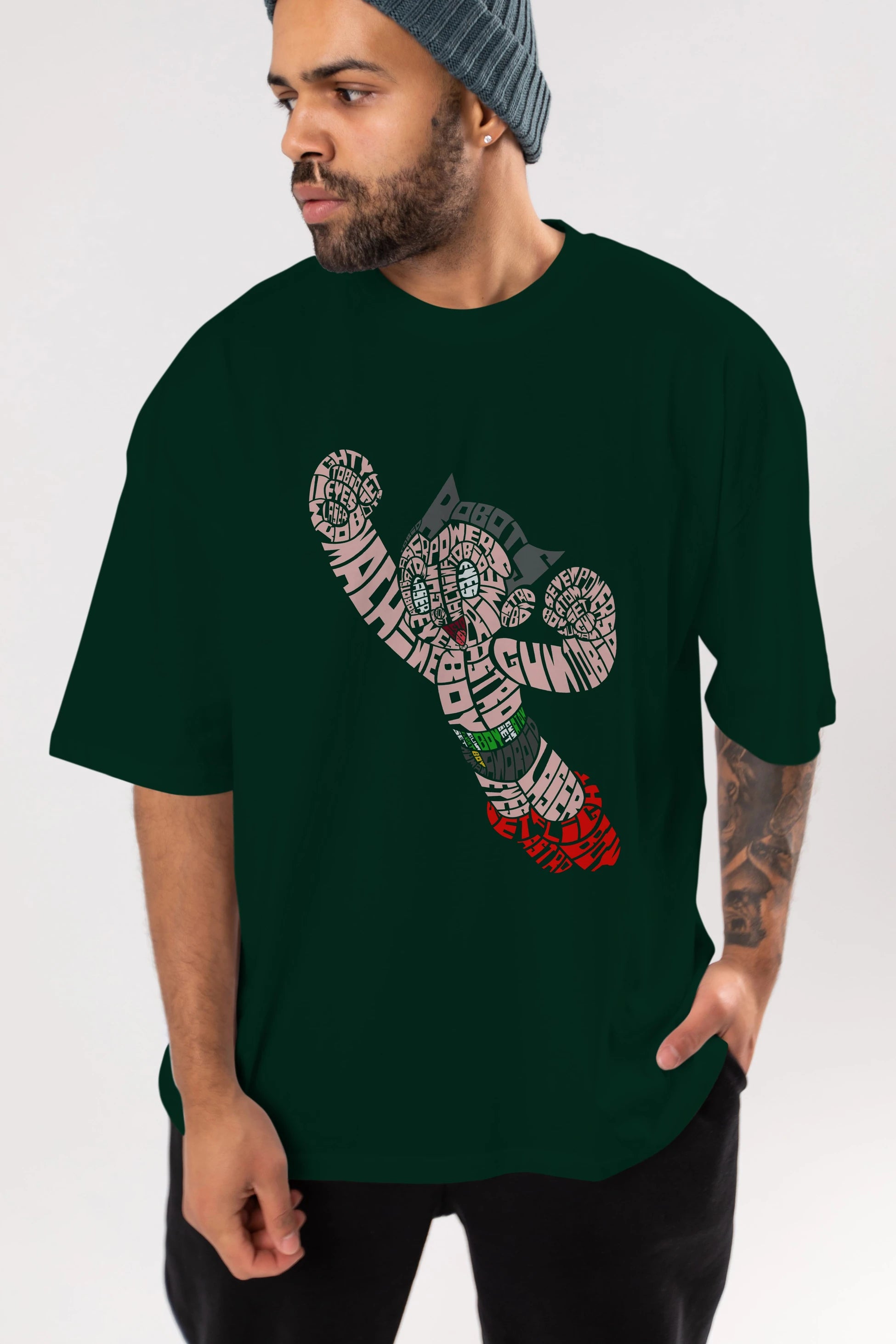Astroboy Ön Baskılı Oversize t-shirt %100 pamuk Erkek Kadın Unisex