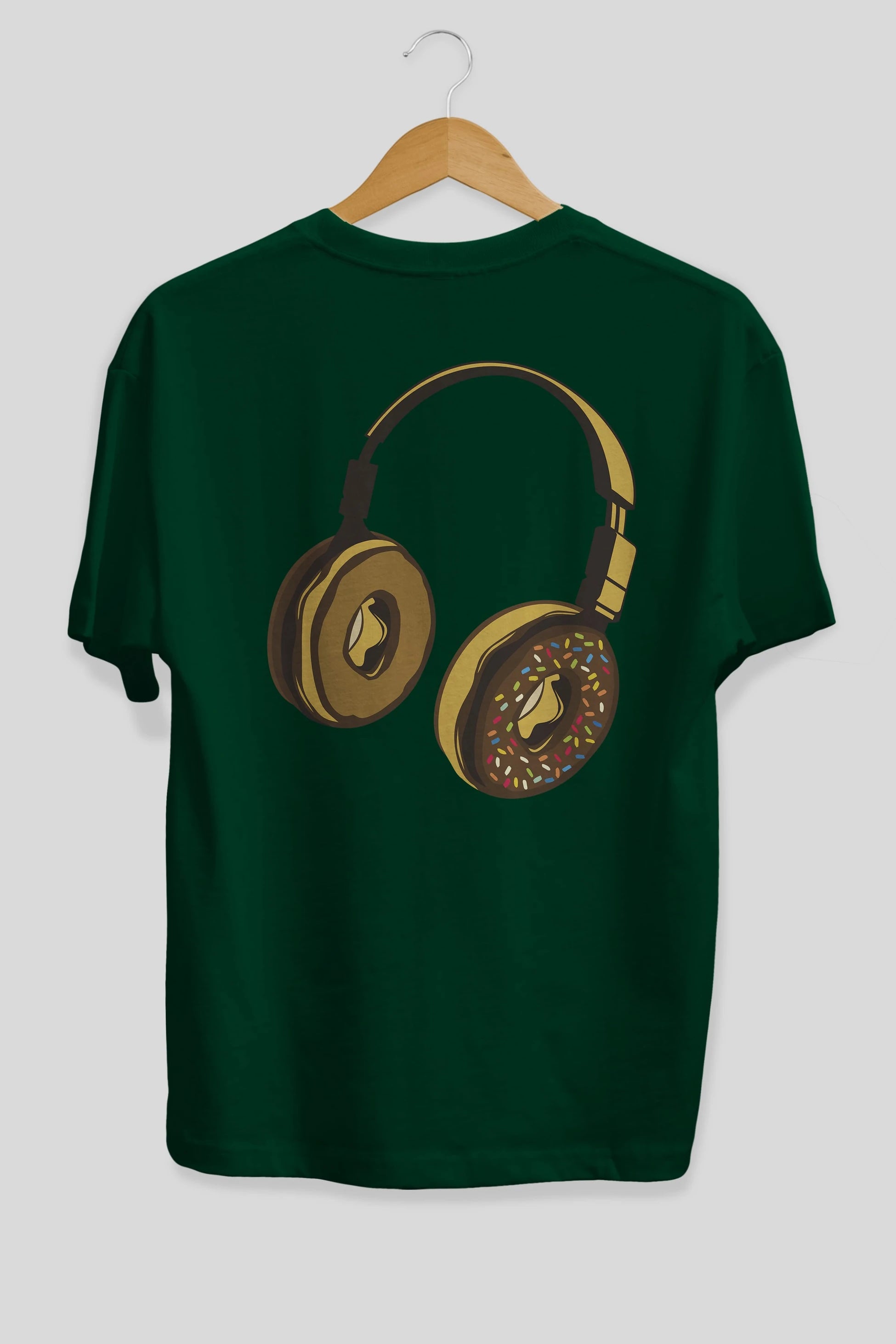 Headphone Donut Arka Baskılı Oversize t-shirt %100 pamuk Erkek Kadın Unisex