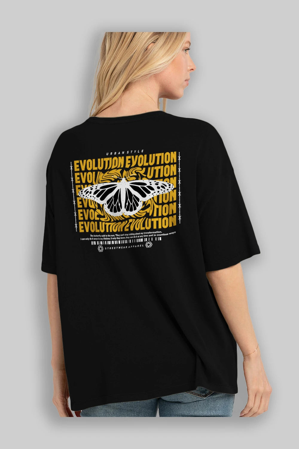 Evolution Urban Style Arka Baskılı Oversize t-shirt Erkek Kadın Unisex
