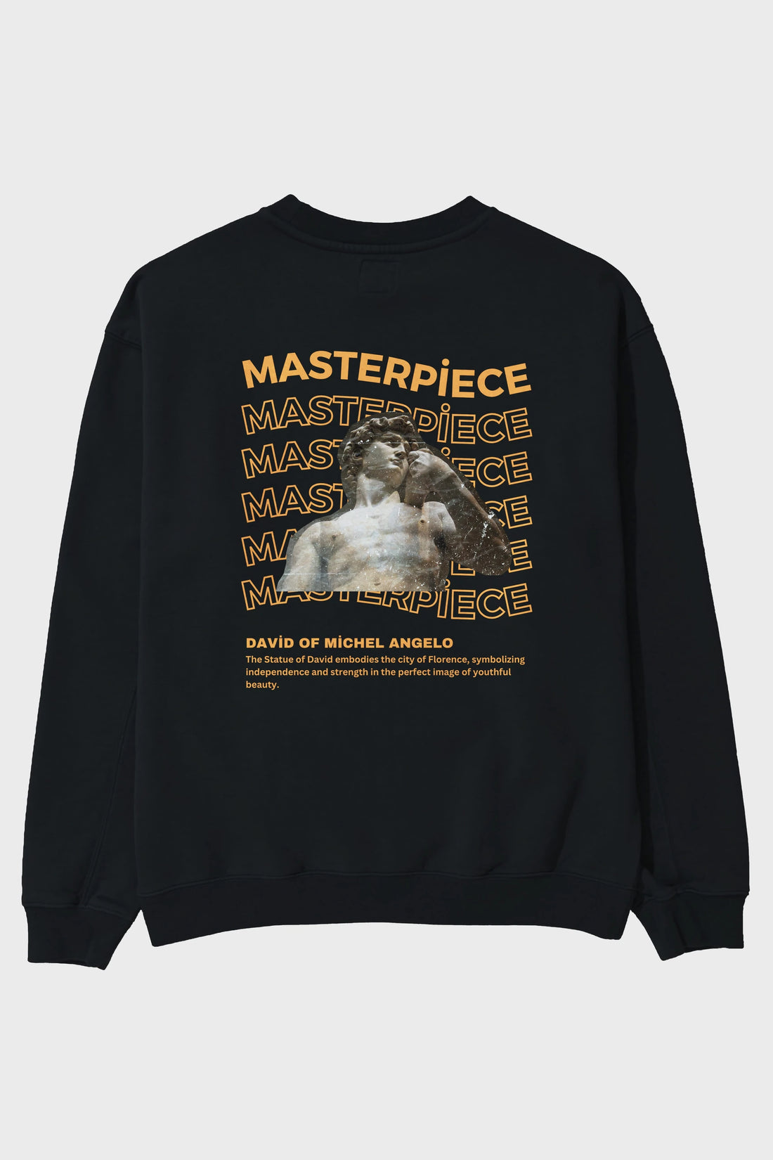 Masterpiece Yazılı Arka Baskılı Oversize Sweatshirt Erkek Kadın Unisex