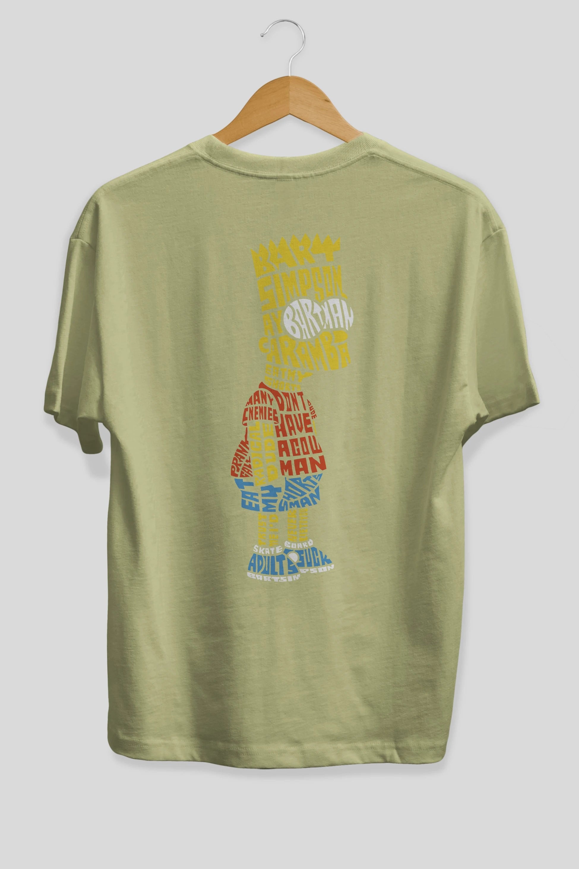 Bart Simpson Arka Baskılı Oversize t-shirt %100 pamuk Erkek Kadın Unisex