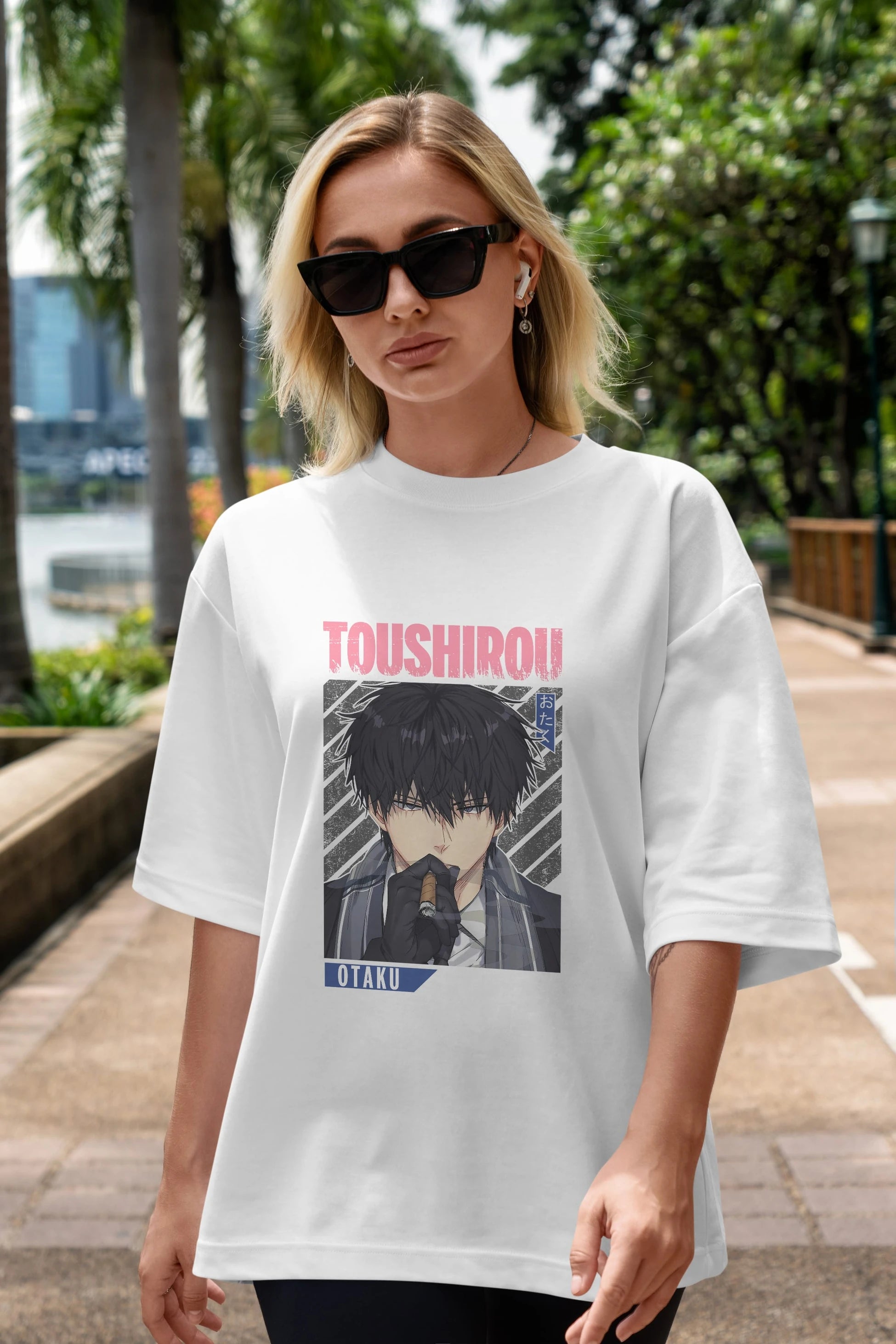 Toushirou Hijikata 2 Anime Ön Baskılı Oversize t-shirt %100 pamuk Erkek Kadın Unisex