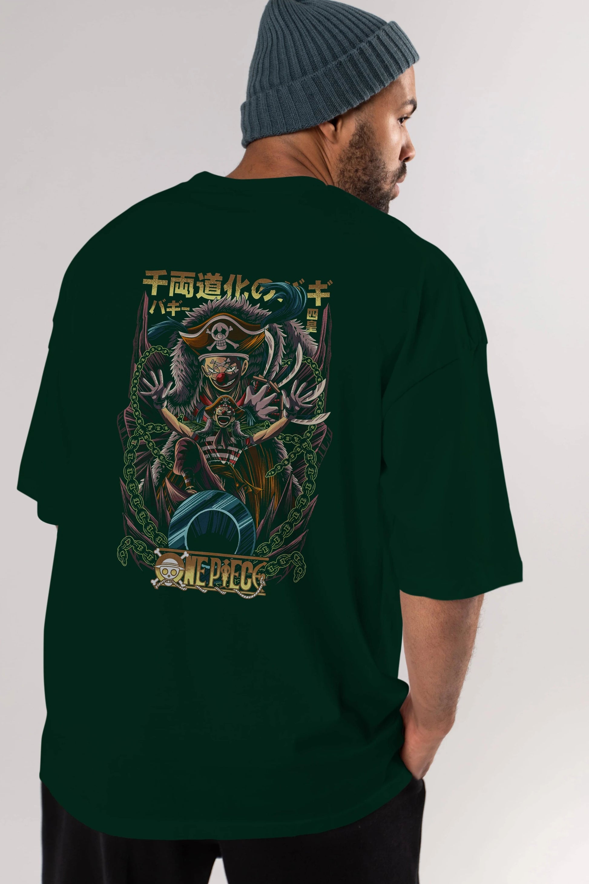 ONE PIECE (5) Anime Arka Baskılı Oversize t-shirt Erkek Kadın Unisex