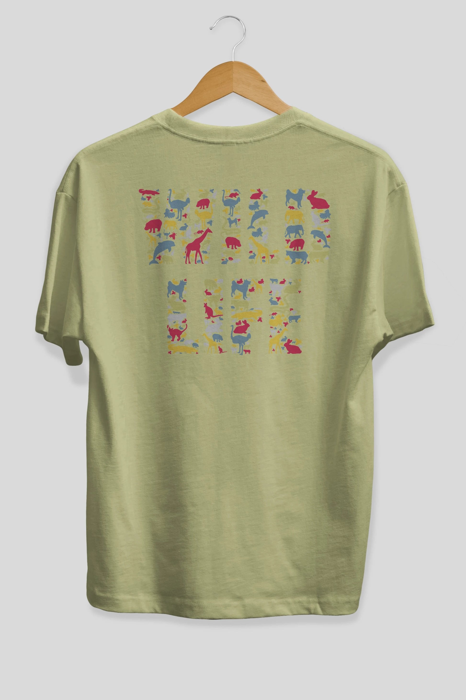 Wild Life Arka Baskılı Oversize t-shirt %100 pamuk Erkek Kadın Unisex