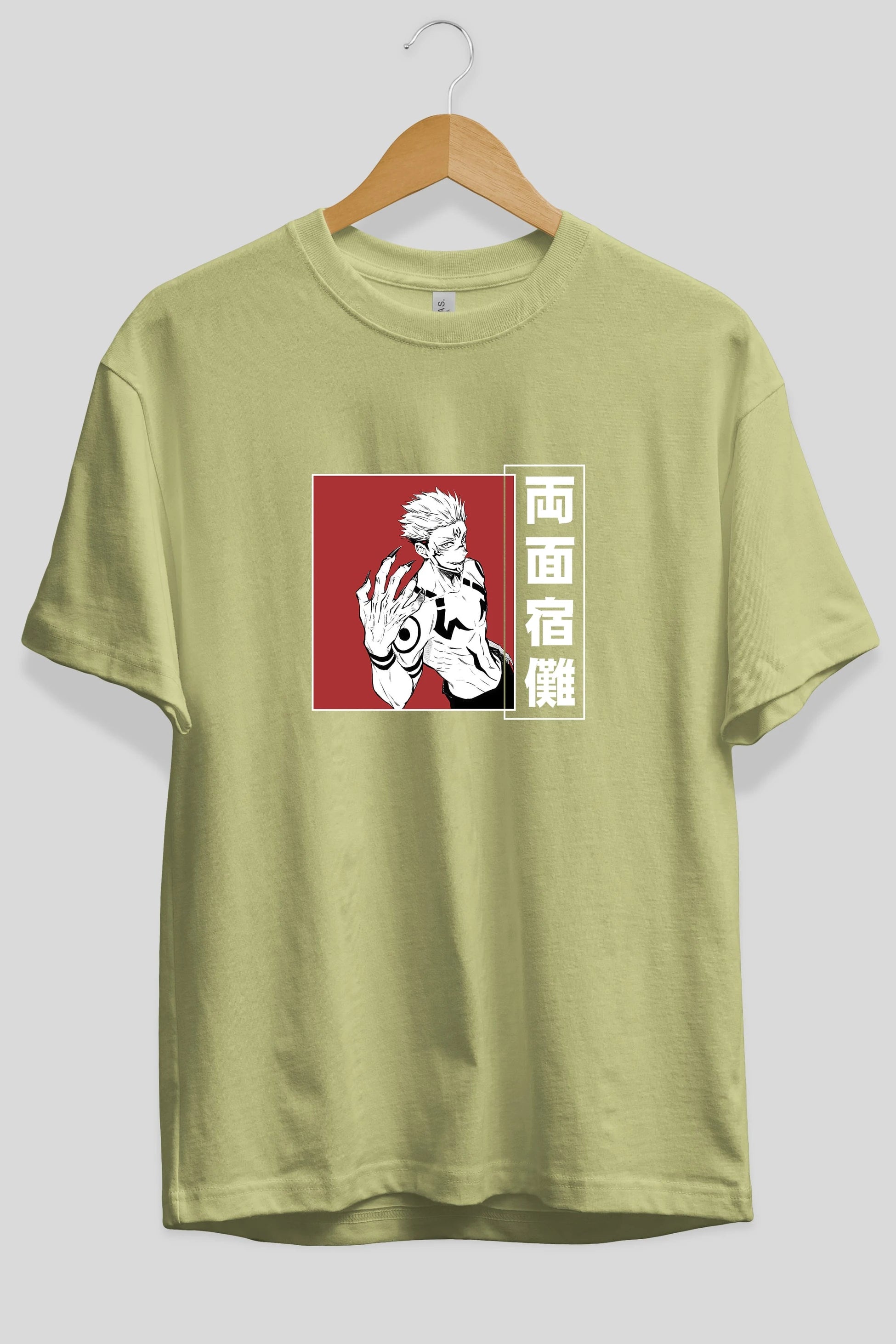 Sukuna Ryoumen 2 Anime Ön Baskılı Oversize t-shirt %100 pamuk Erkek Kadın Unisex