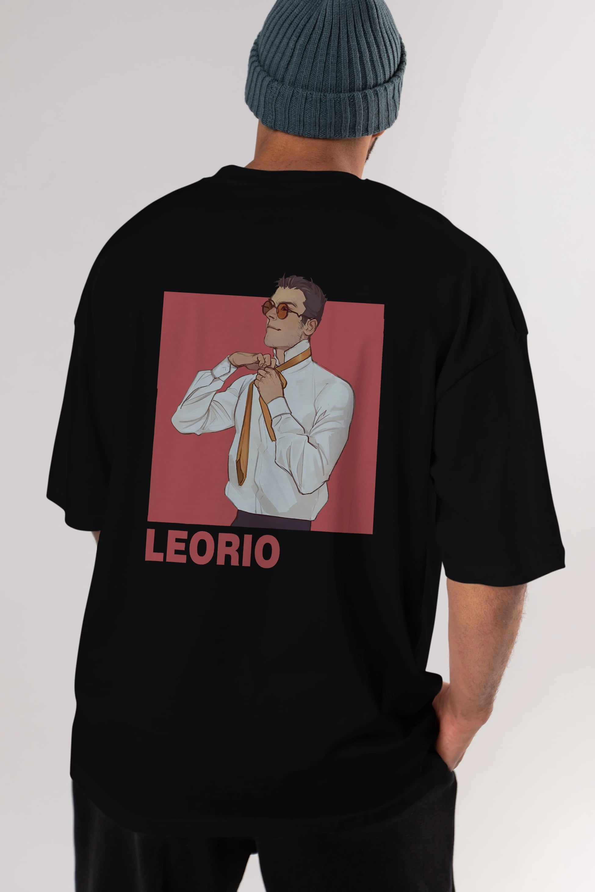Leorio Paladiknight 5 Anime Arka Baskılı Oversize t-shirt Erkek Kadın Unisex
