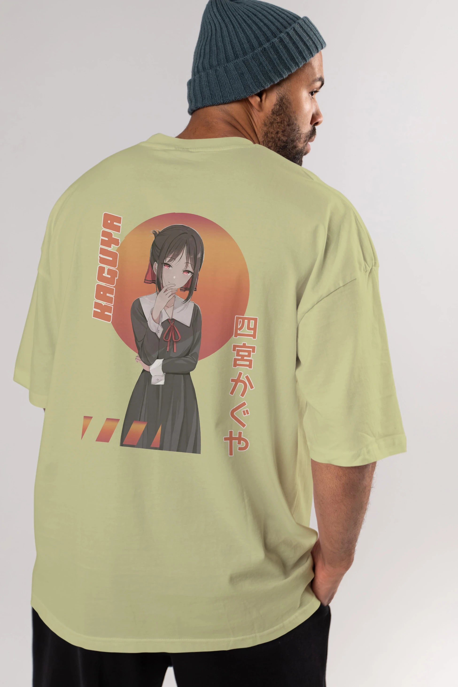 Kaguya Shinomiya 5 Anime Arka Baskılı Oversize t-shirt Erkek Kadın Unisex