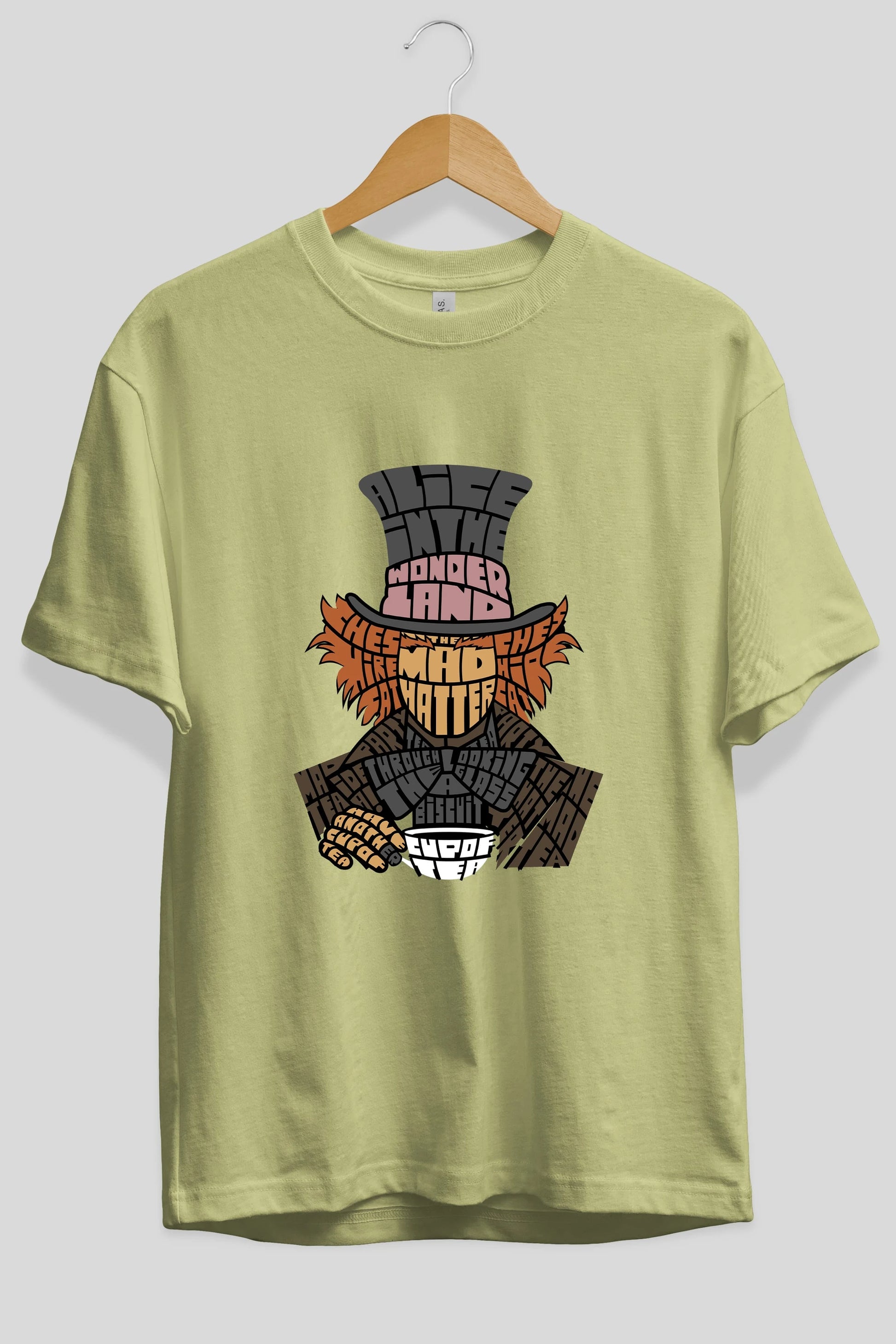 Madhatter Ön Baskılı Oversize t-shirt %100 pamuk Erkek Kadın Unisex