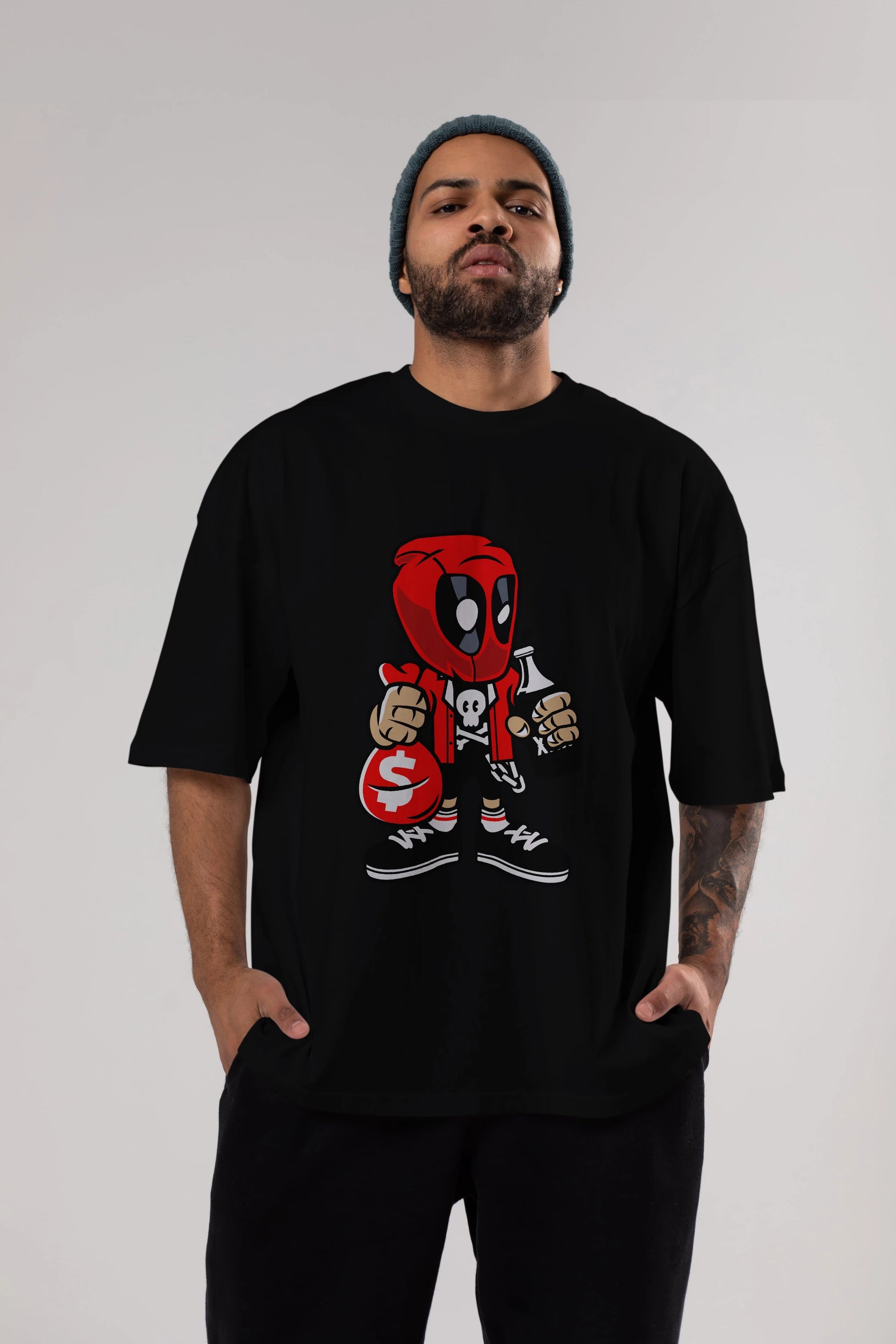 Deadpool (20) Ön Baskılı Oversize t-shirt Erkek Kadın Unisex %100 Pamuk Bisiklet Yaka tişort