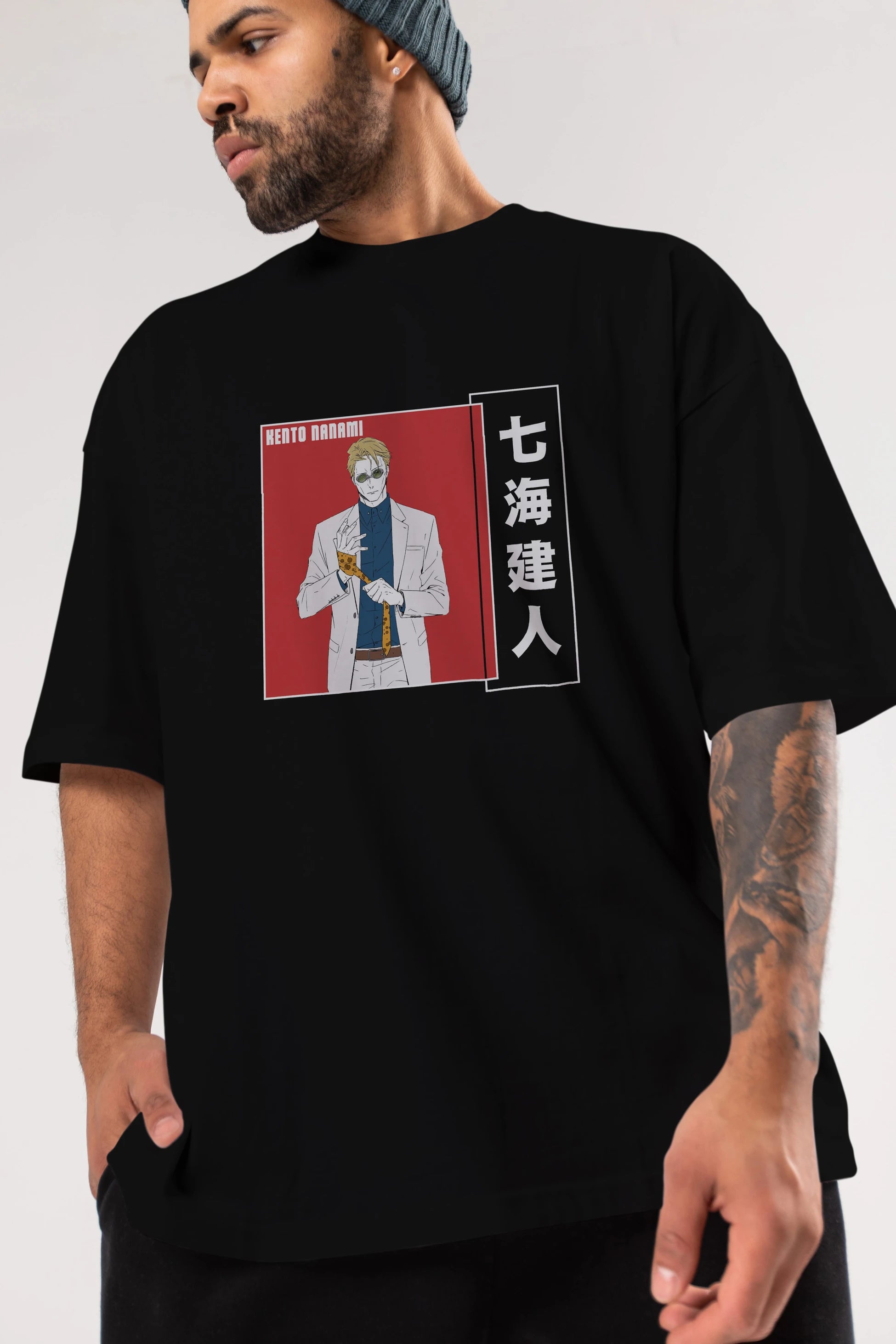 Kento Nanami 1 Anime Ön Baskılı Oversize t-shirt %100 pamuk Erkek Kadın Unisex
