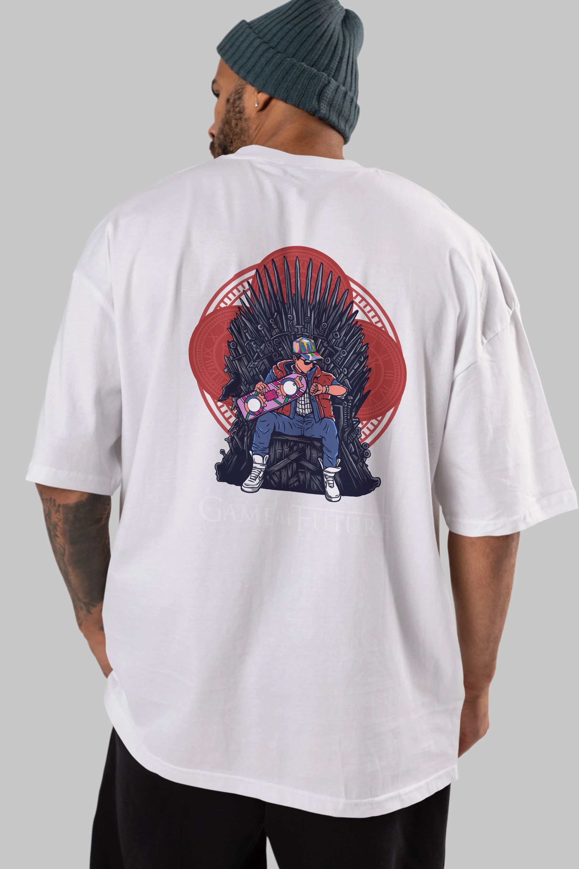 Game Of Future Arka Baskılı Oversize t-shirt Erkek Kadın Unisex %100 Pamuk